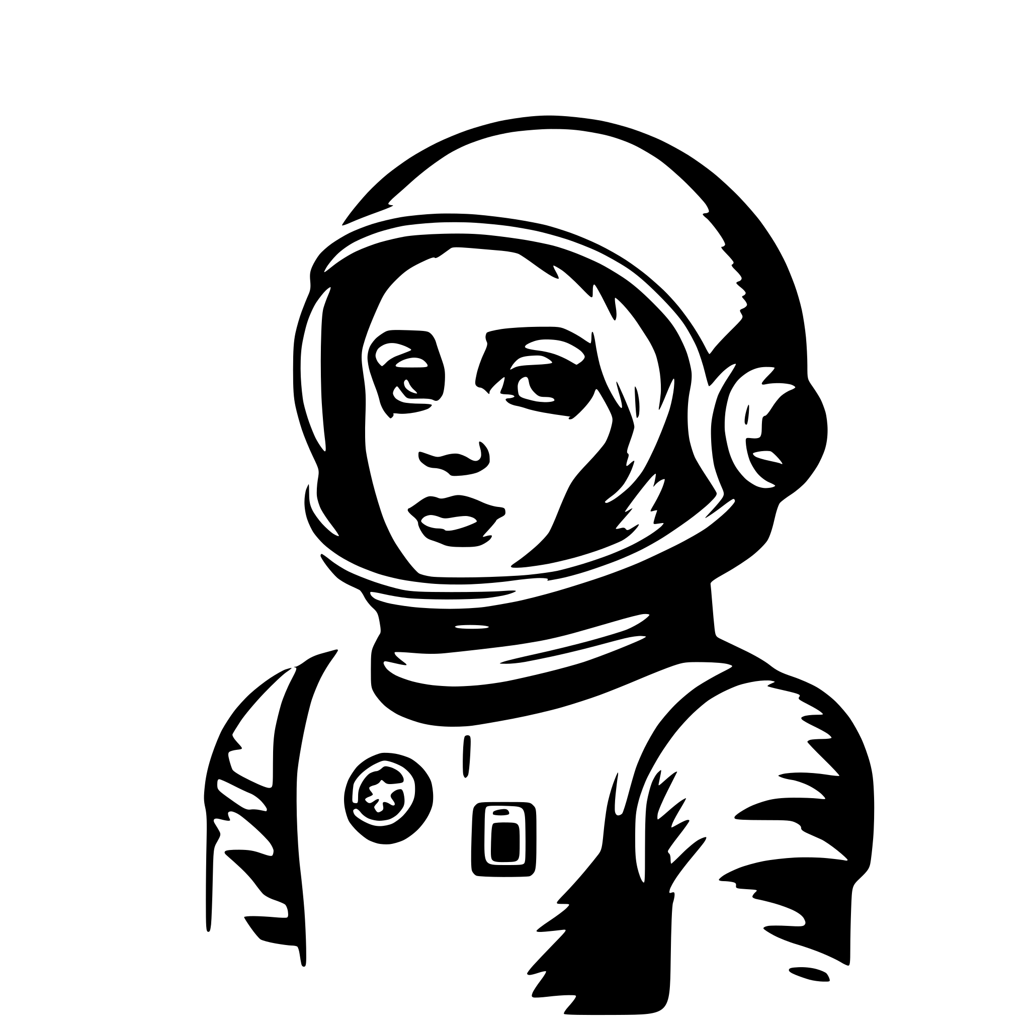 AI-generated SVG of 'astronaut, futuristic, metallic'