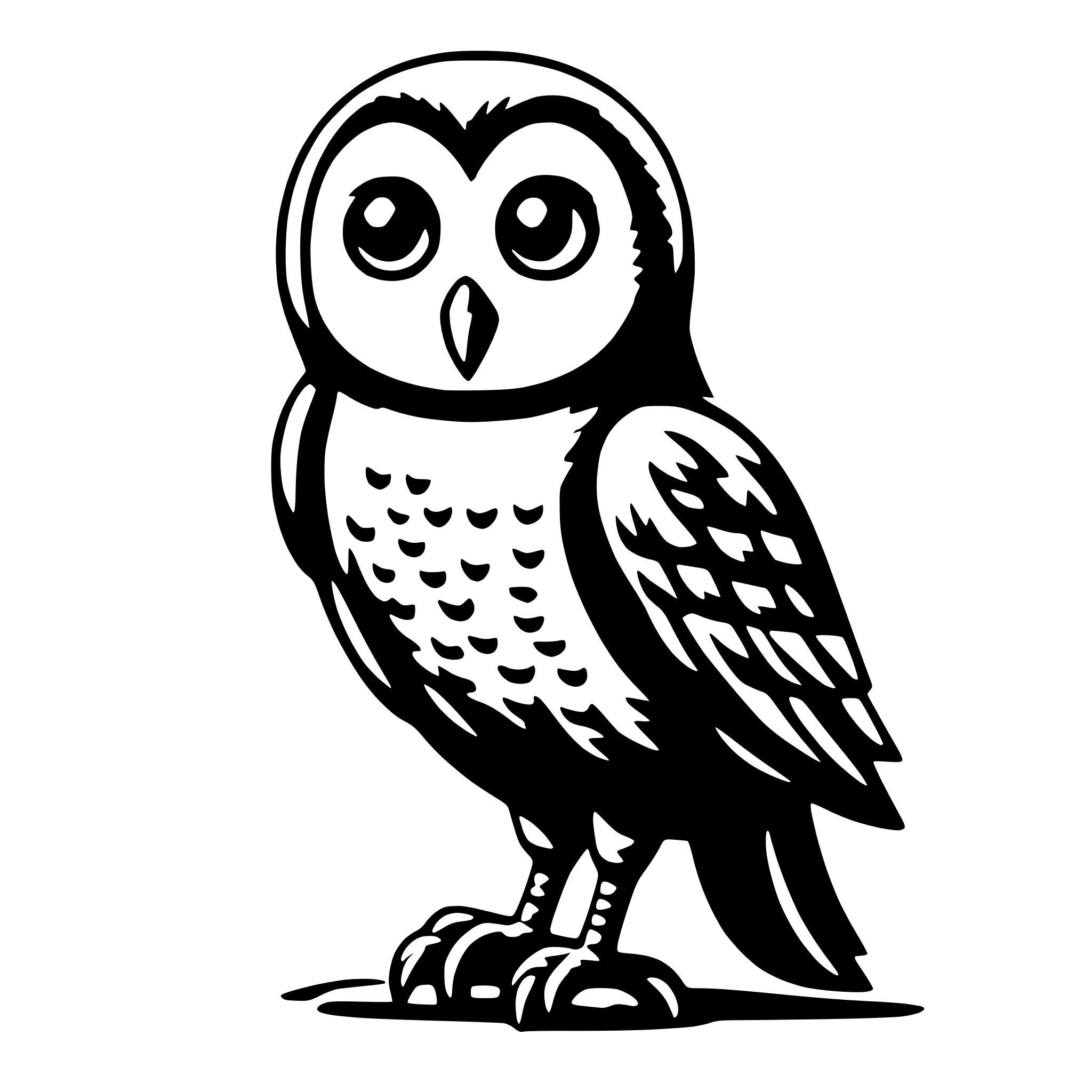 AI-generated SVG of 'owl hooting'