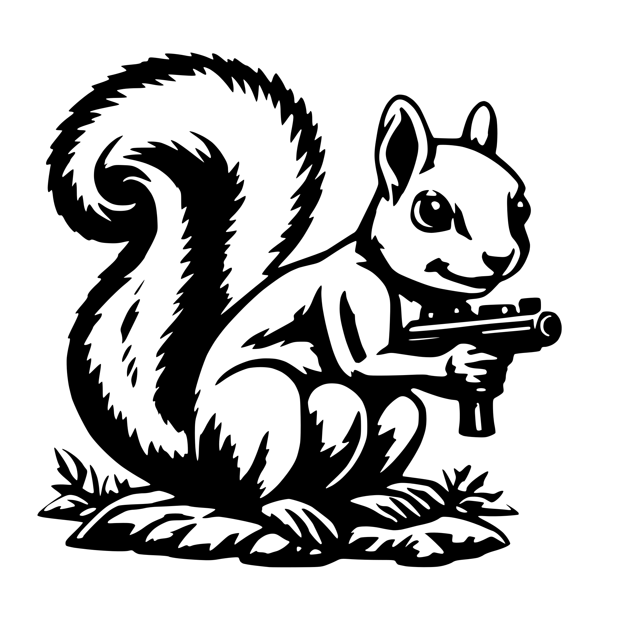 AI-generated SVG of a Squirrel with gun