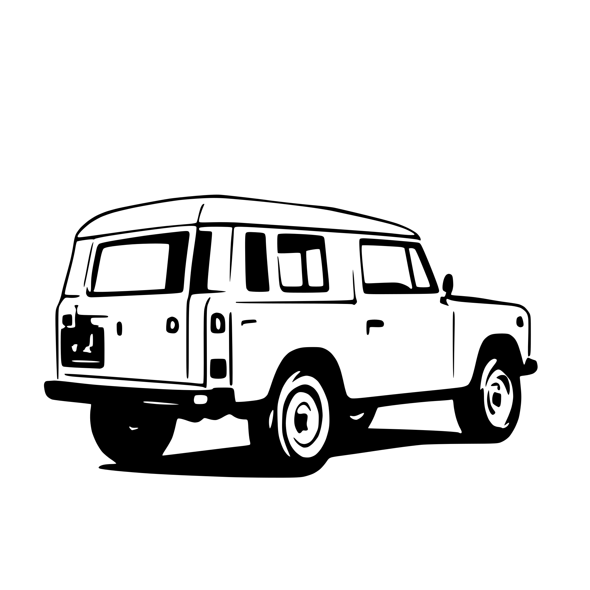 AI-generated SVG of a Defender 110 wagon classic silhouette side profile