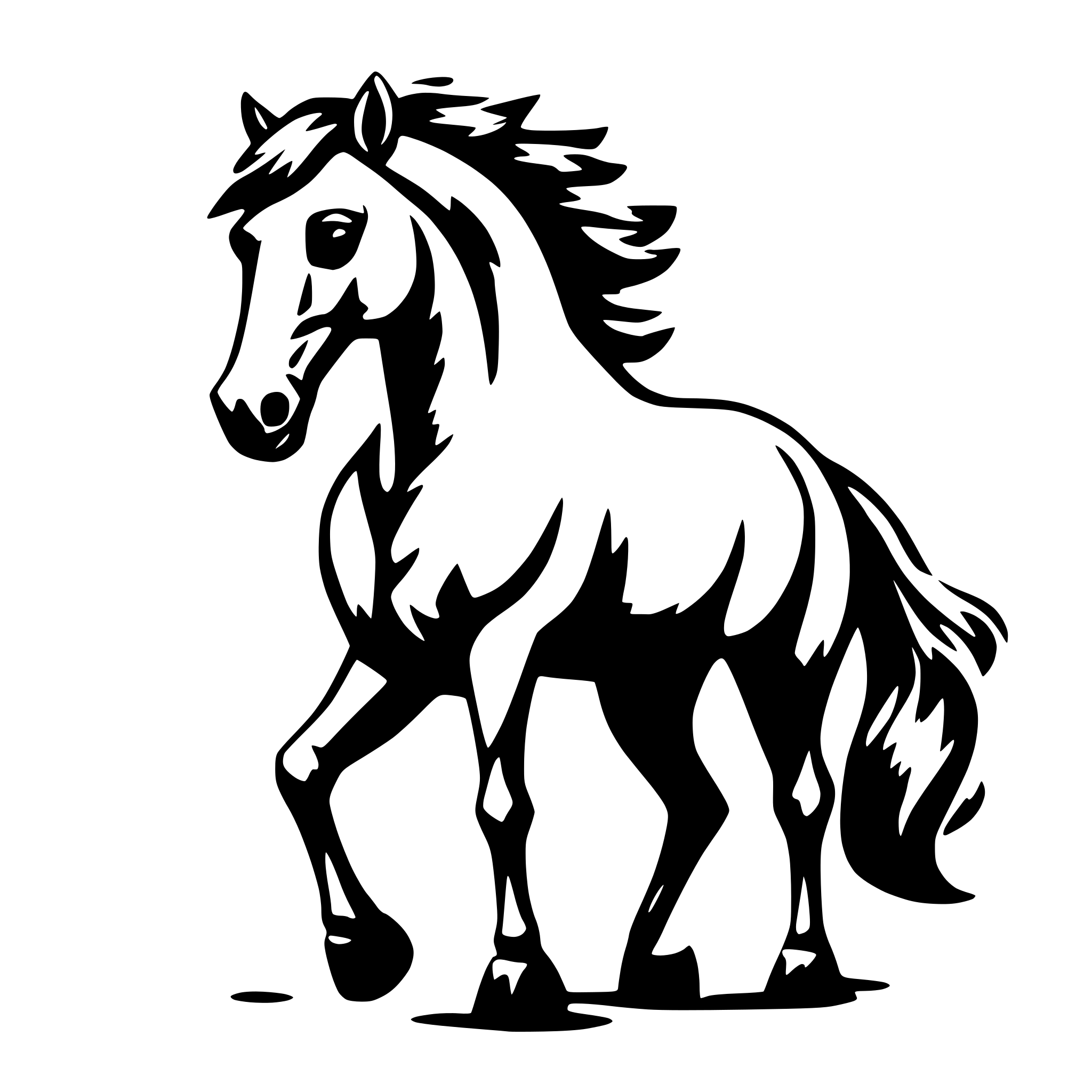 AI-generated SVG of 'Wild horse'
