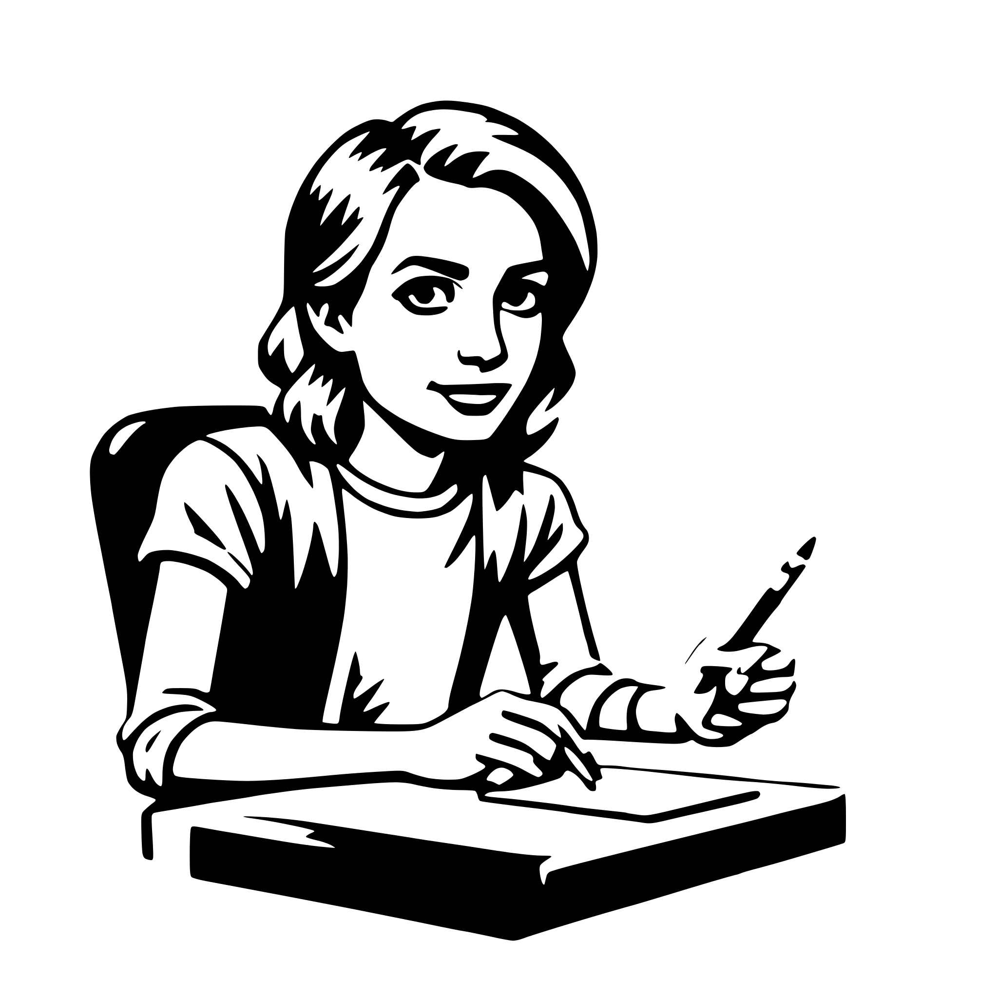 AI-generated SVG of a graphic designer