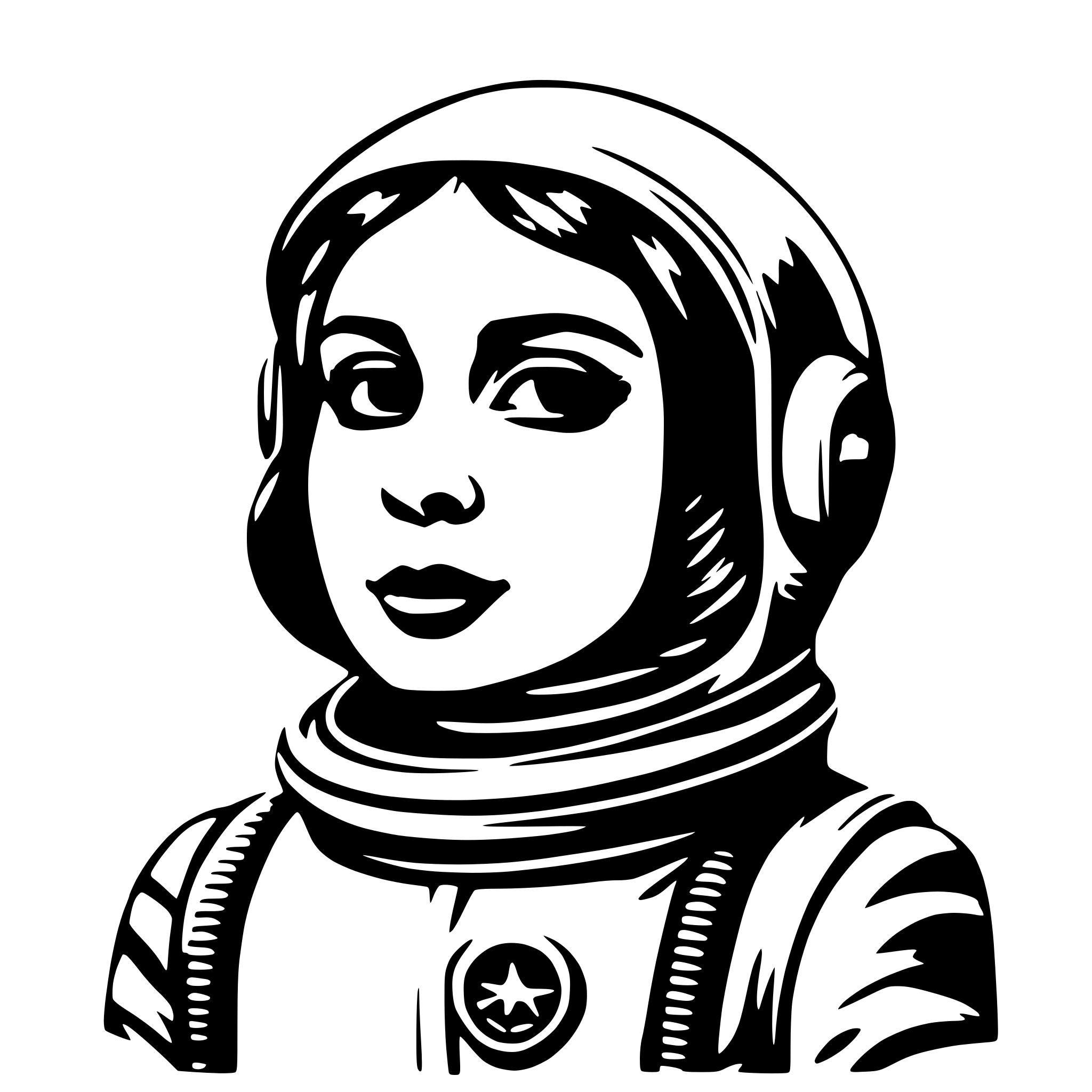 AI-generated SVG of 'female cosmonaut'