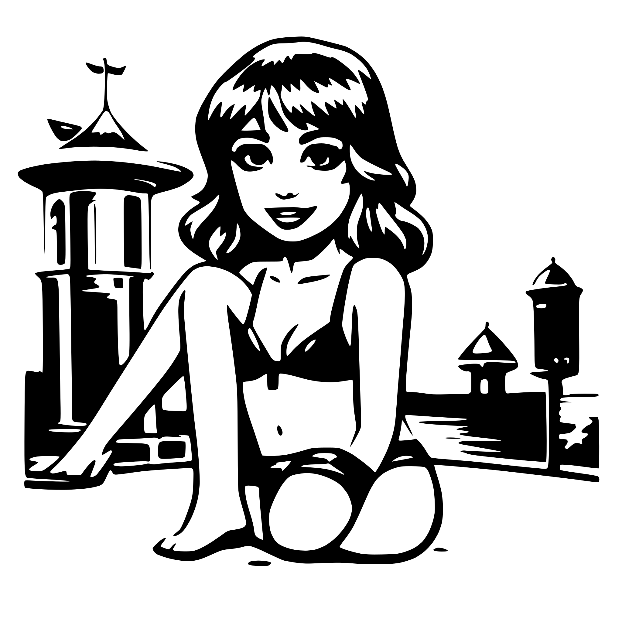 AI-generated SVG of 'anima bikini'