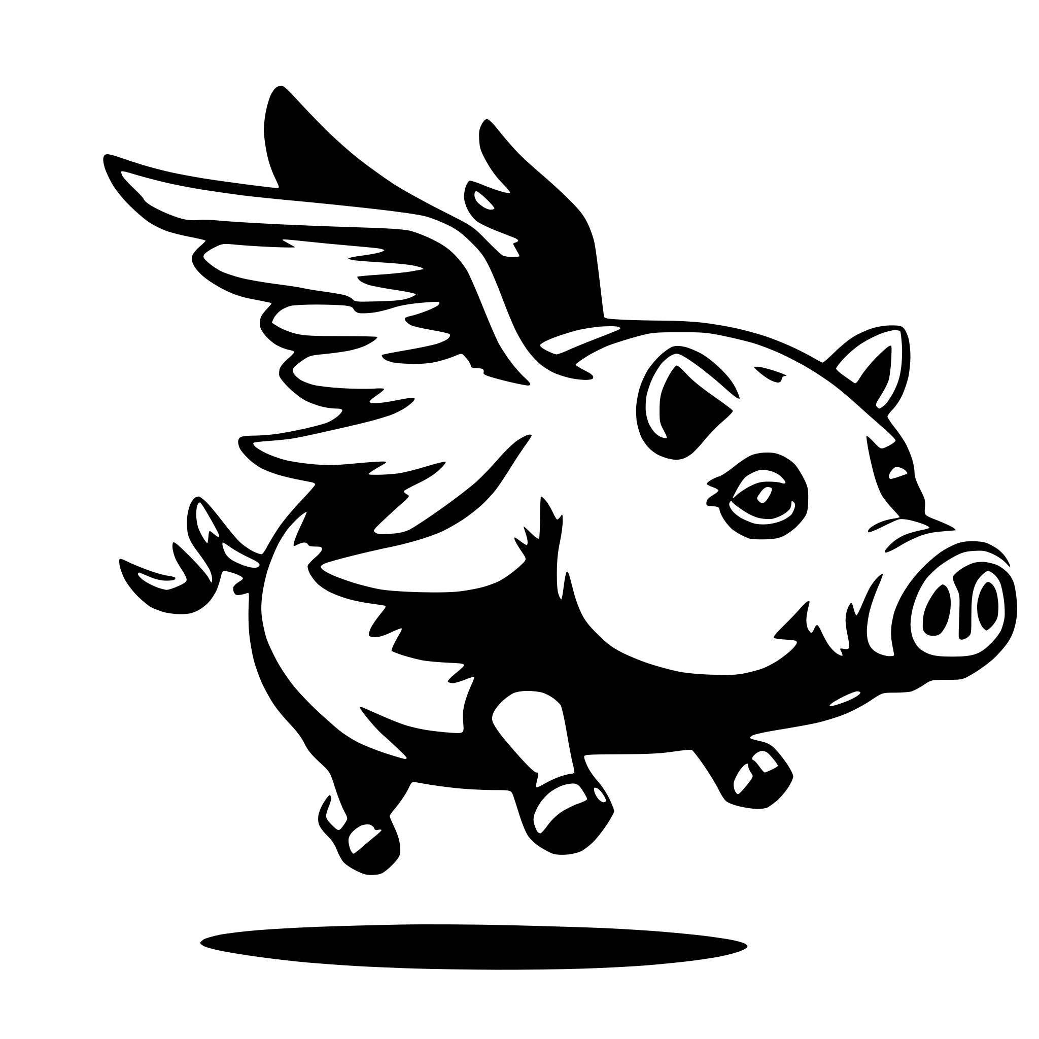 AI-generated SVG of a flying pig