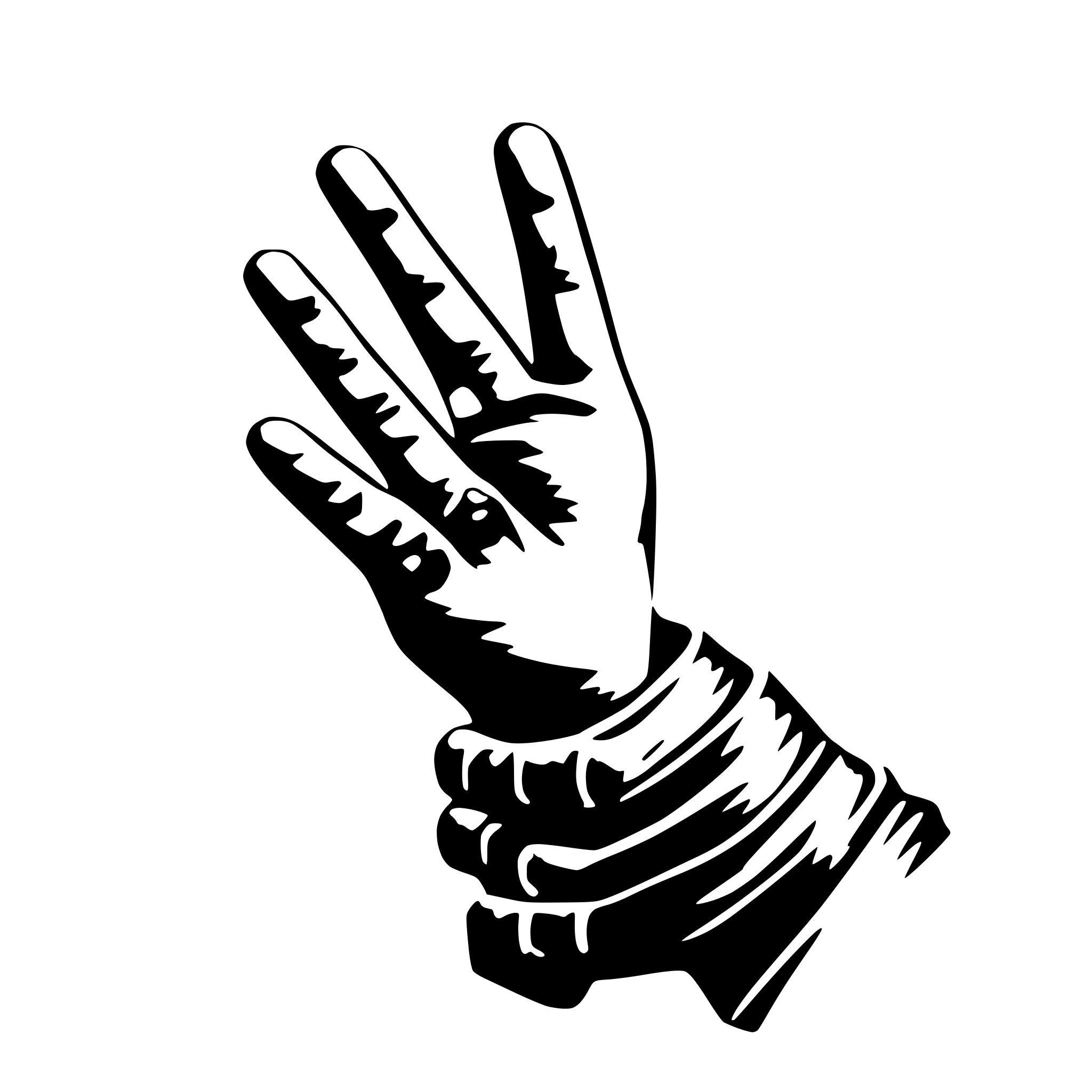 AI-generated SVG of a a hand that generates music
