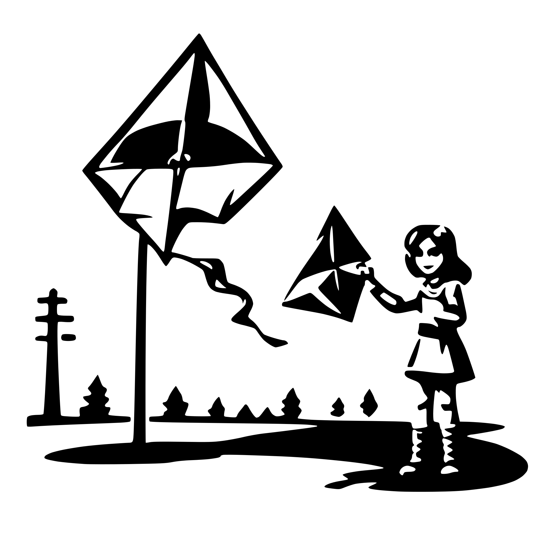 AI-generated SVG of 'flying kite'