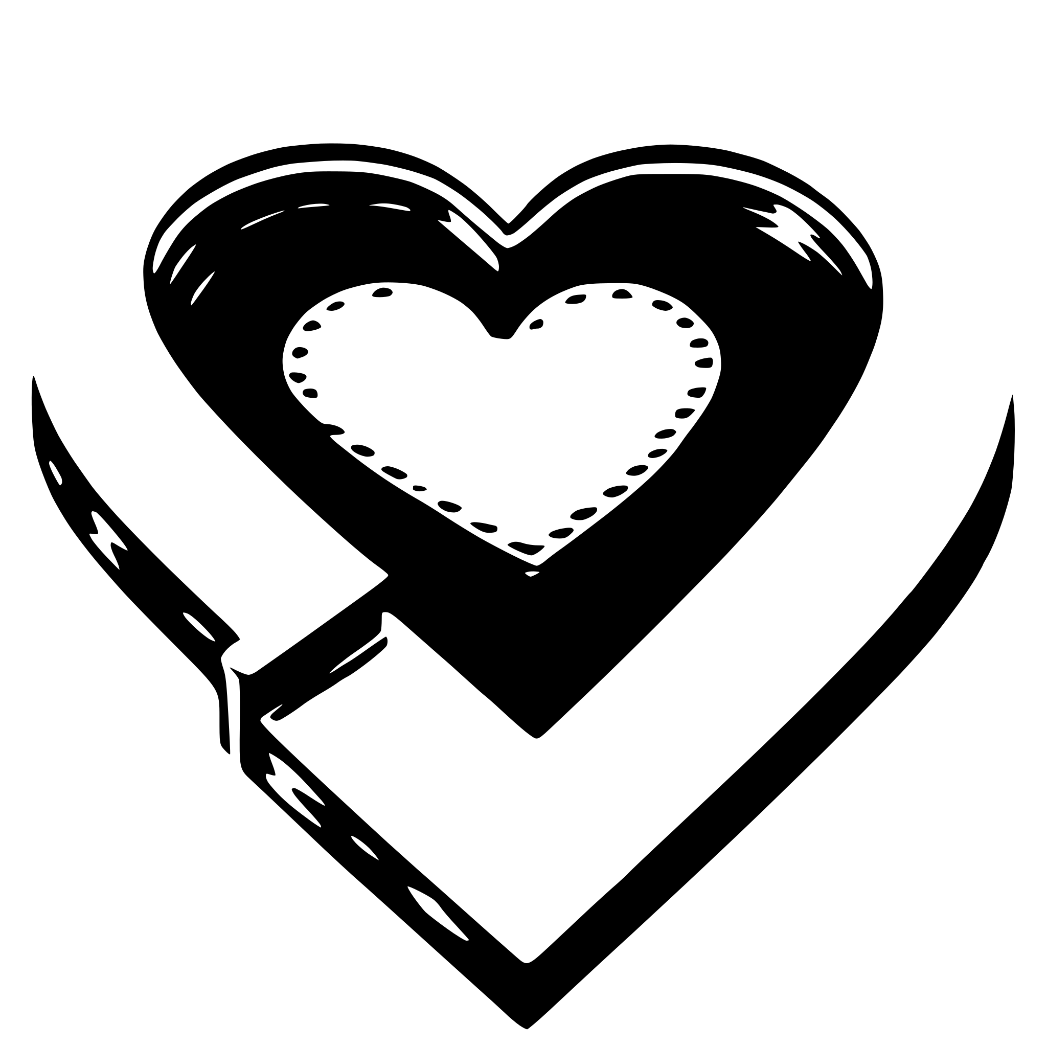 The SVG features a stylized graphic of a heart, which is a universal symbol for love. The heart is depicted in a simple, outline-only style, with a solid black interior and a white outline. It is positioned within a larger, abstract shape that resembles a stylized letter "V" or a pair of scissors, with the heart's top point aligning with the top of the "V" and the bottom point aligning with the bottom of the "V." The overall design is minimalistic and modern, using negative space to create the shapes. 