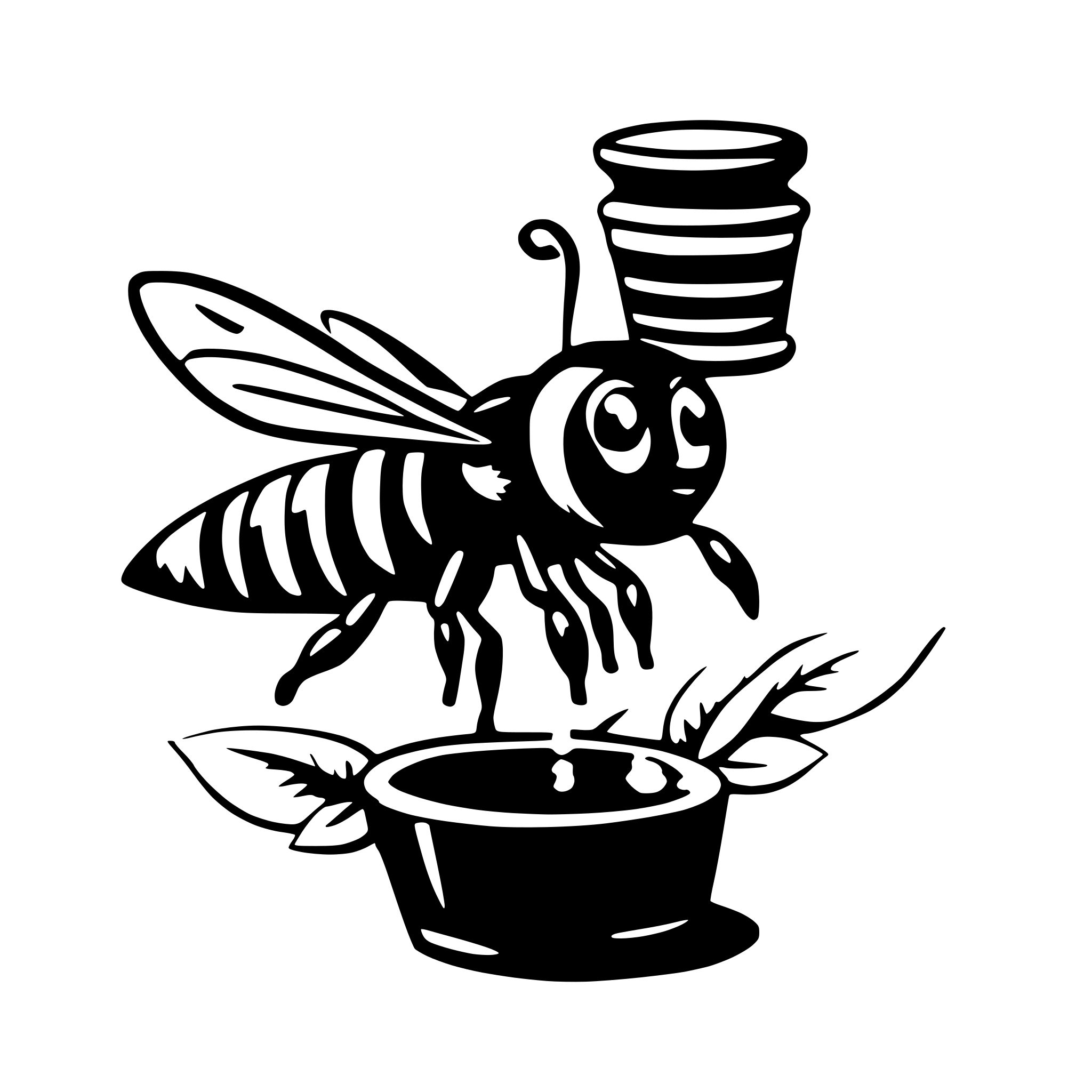 AI-generated SVG of a bee with a honey