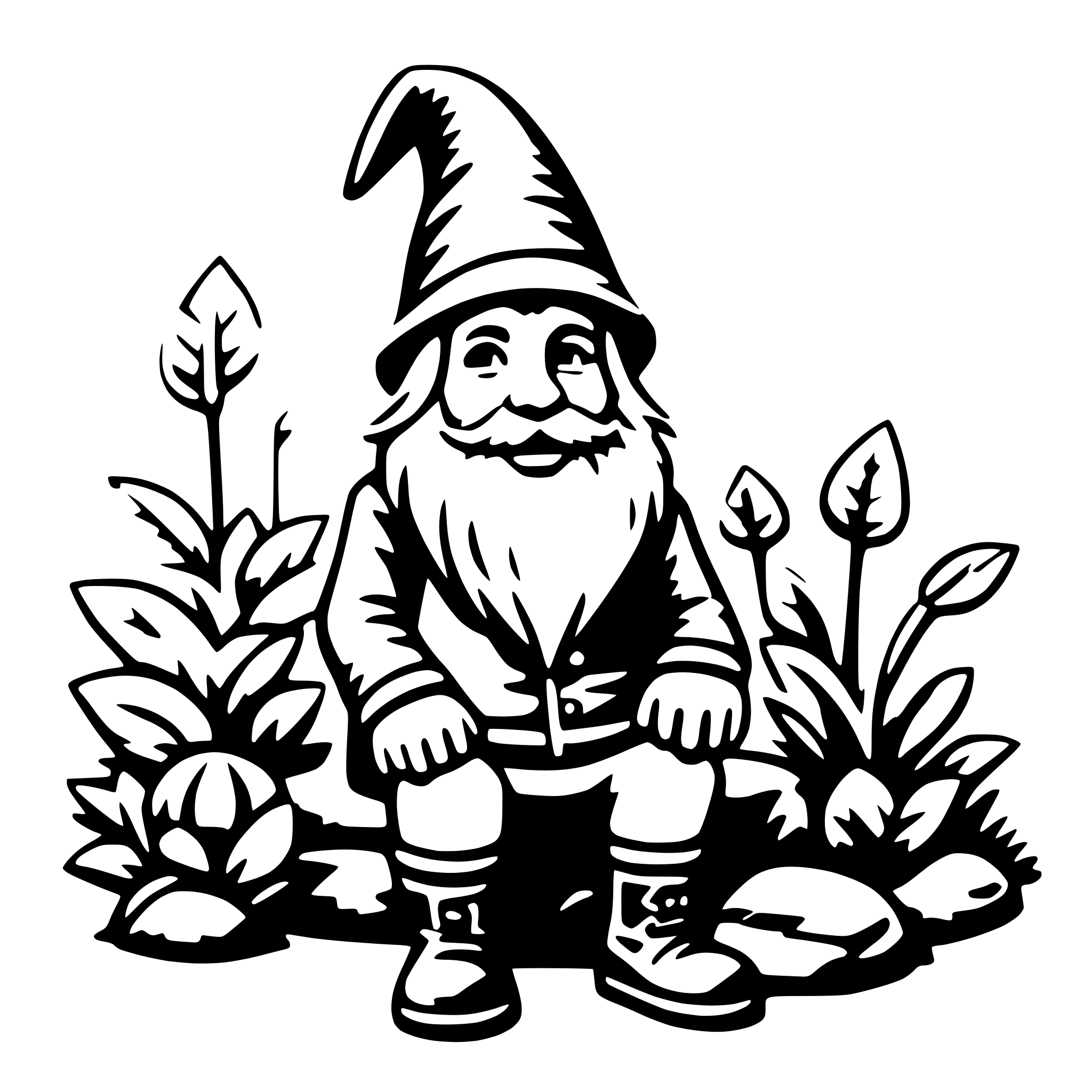 AI-generated SVG of 'garden gnome'