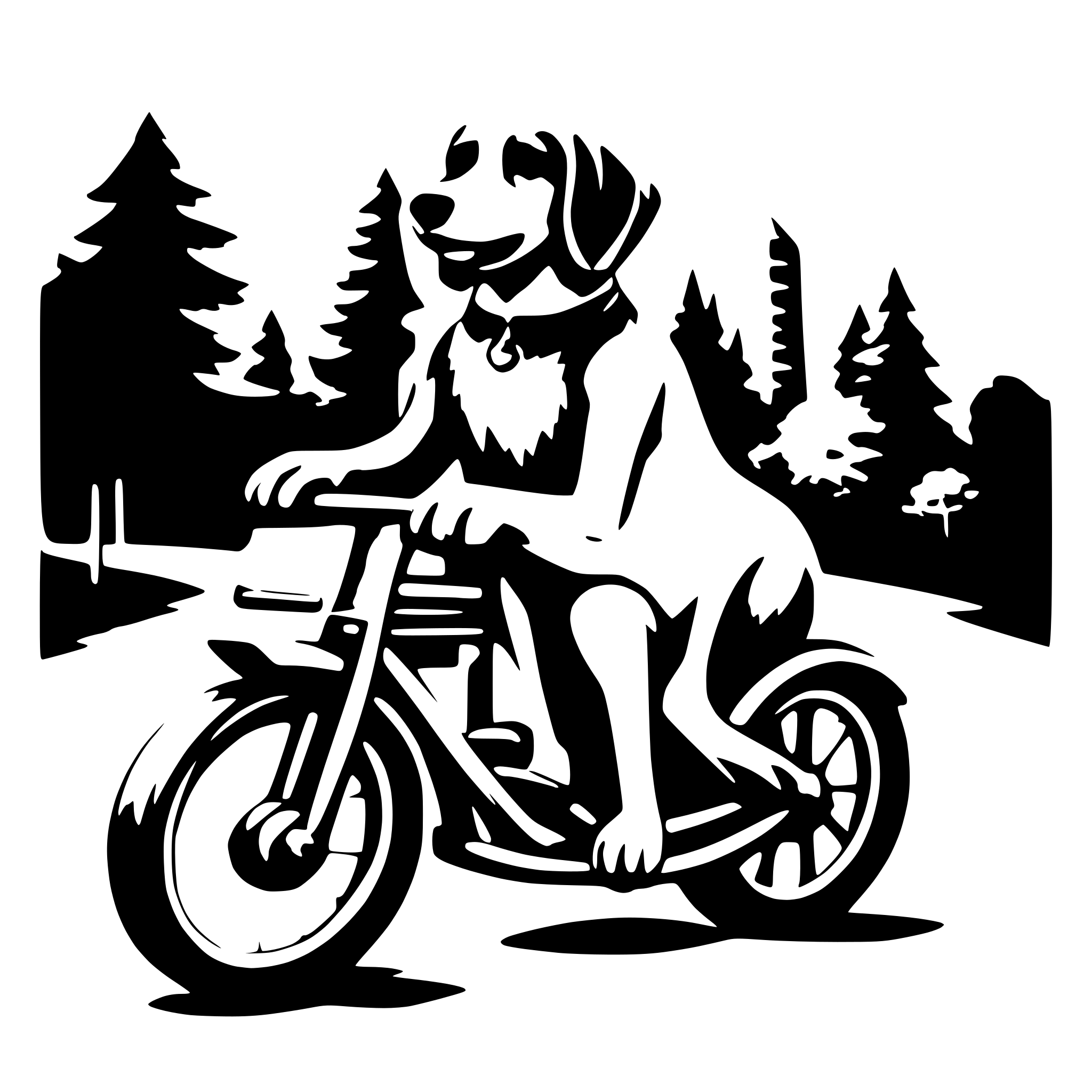 AI-generated SVG of a dog on bike