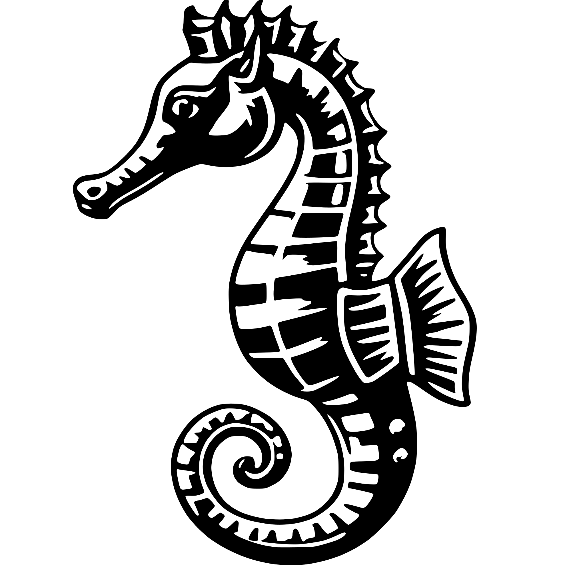 AI-generated SVG of a seahorse
