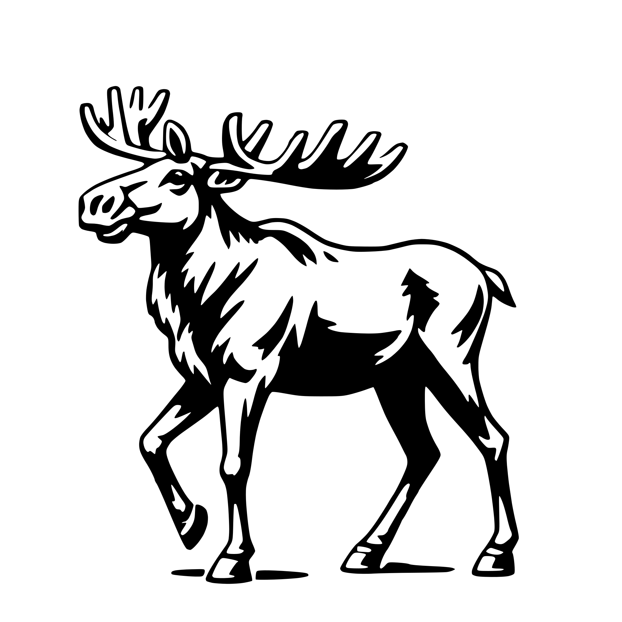 AI-generated SVG of 'moose with briefcase'