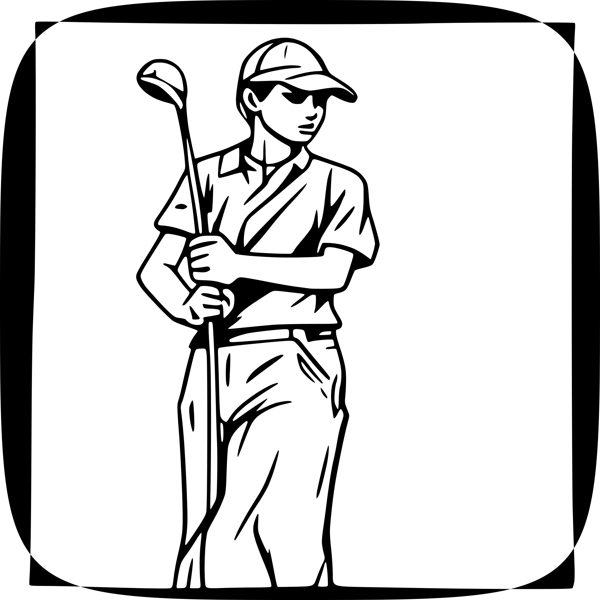 AI-generated SVG of a golf player side view