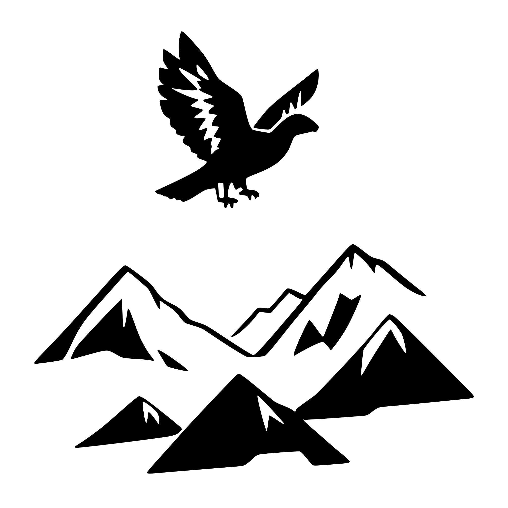 AI-generated SVG of a eagle soaring over mountains