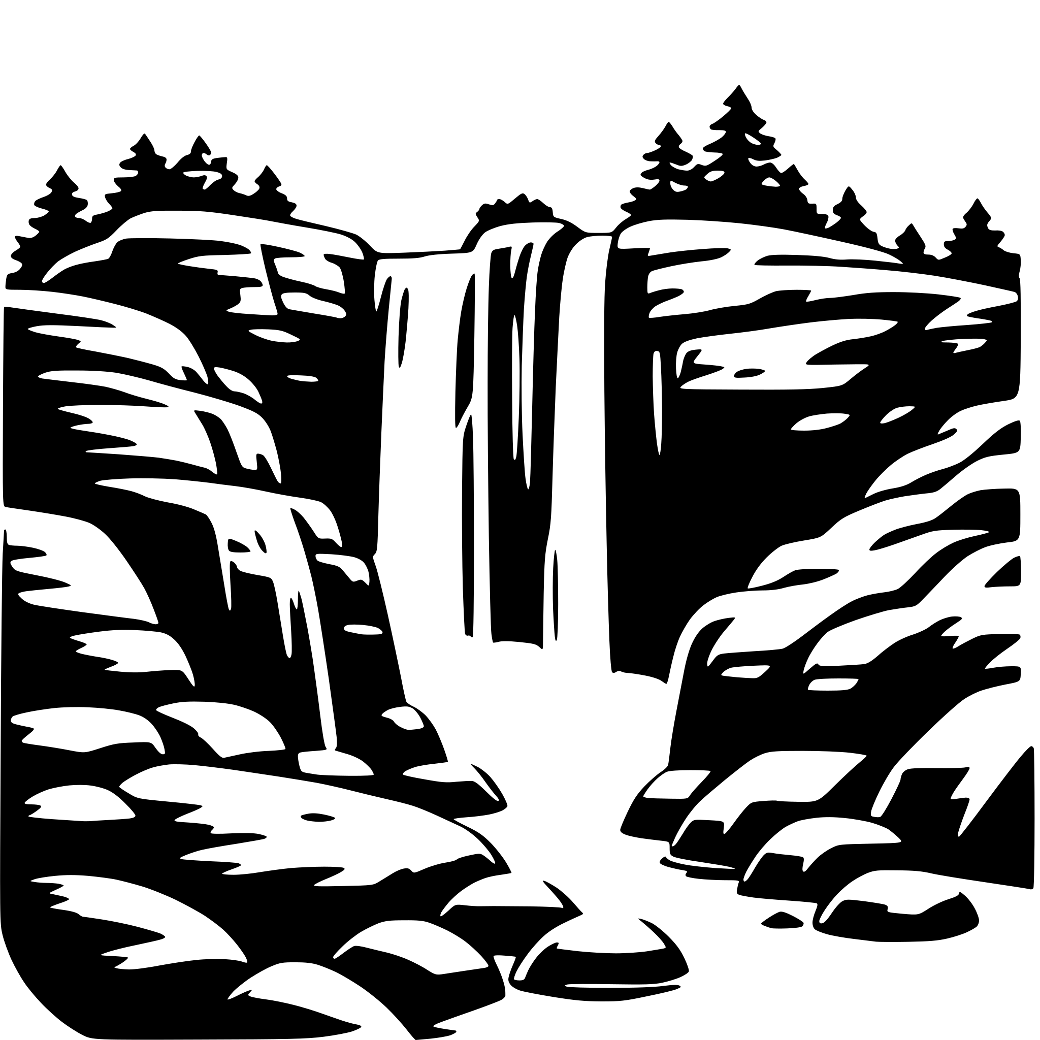 AI-generated SVG of a waterfall and rocks