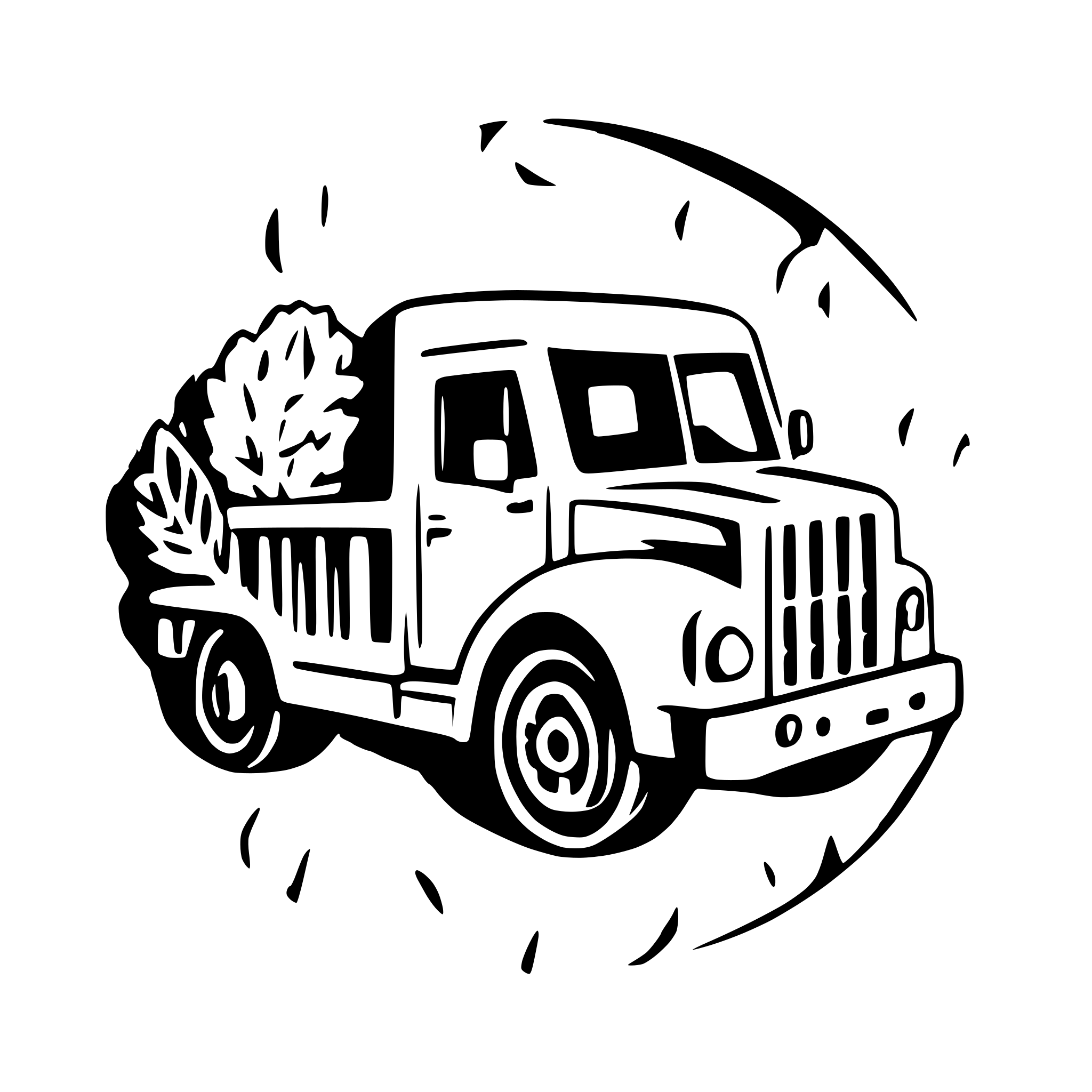 AI-generated SVG of a A full color 3d representation of a freight truck. Emphasis should be on rounded corners. The truck will be used as an overlay image for a website