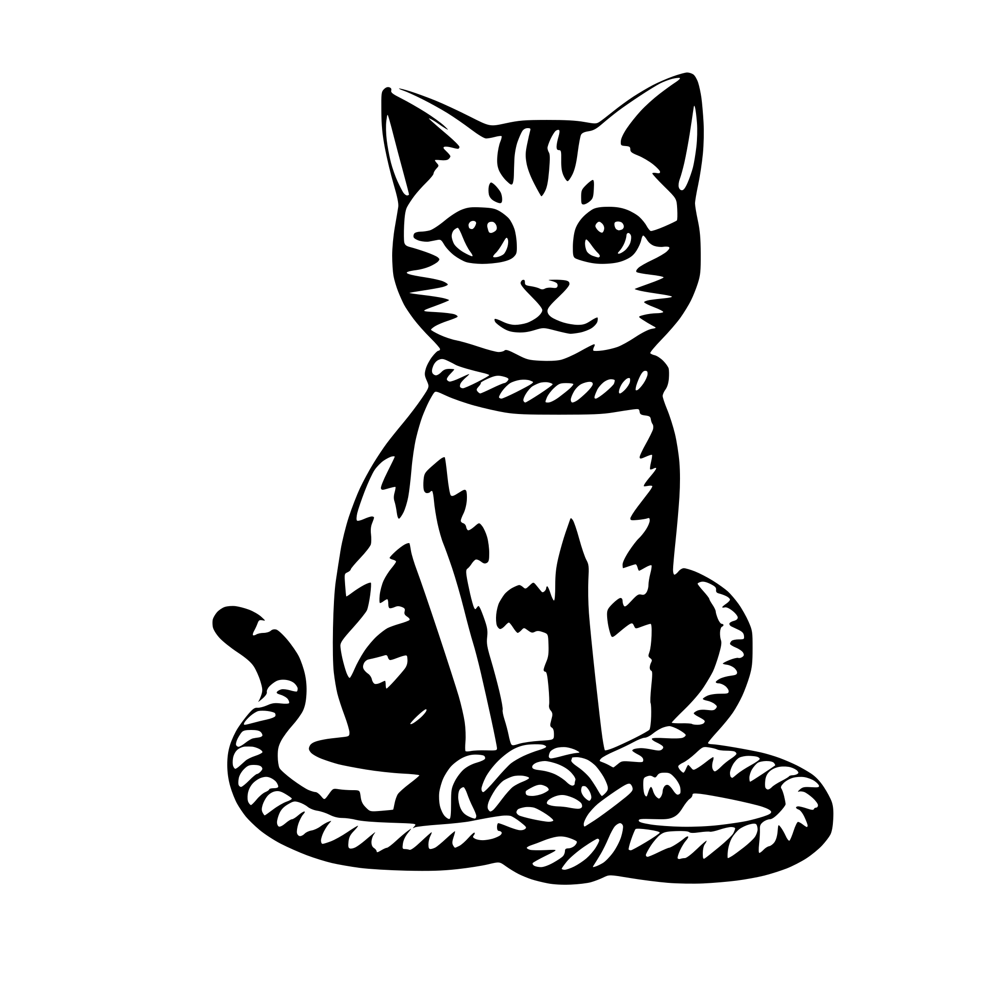 AI-generated SVG of a a cute cat holding a rope