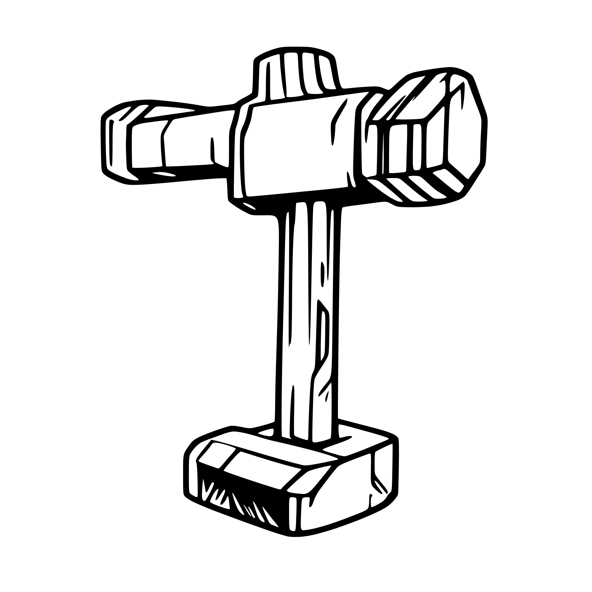 AI-generated SVG of 'a sledgehammer for war no background or shadows or other objects side view'