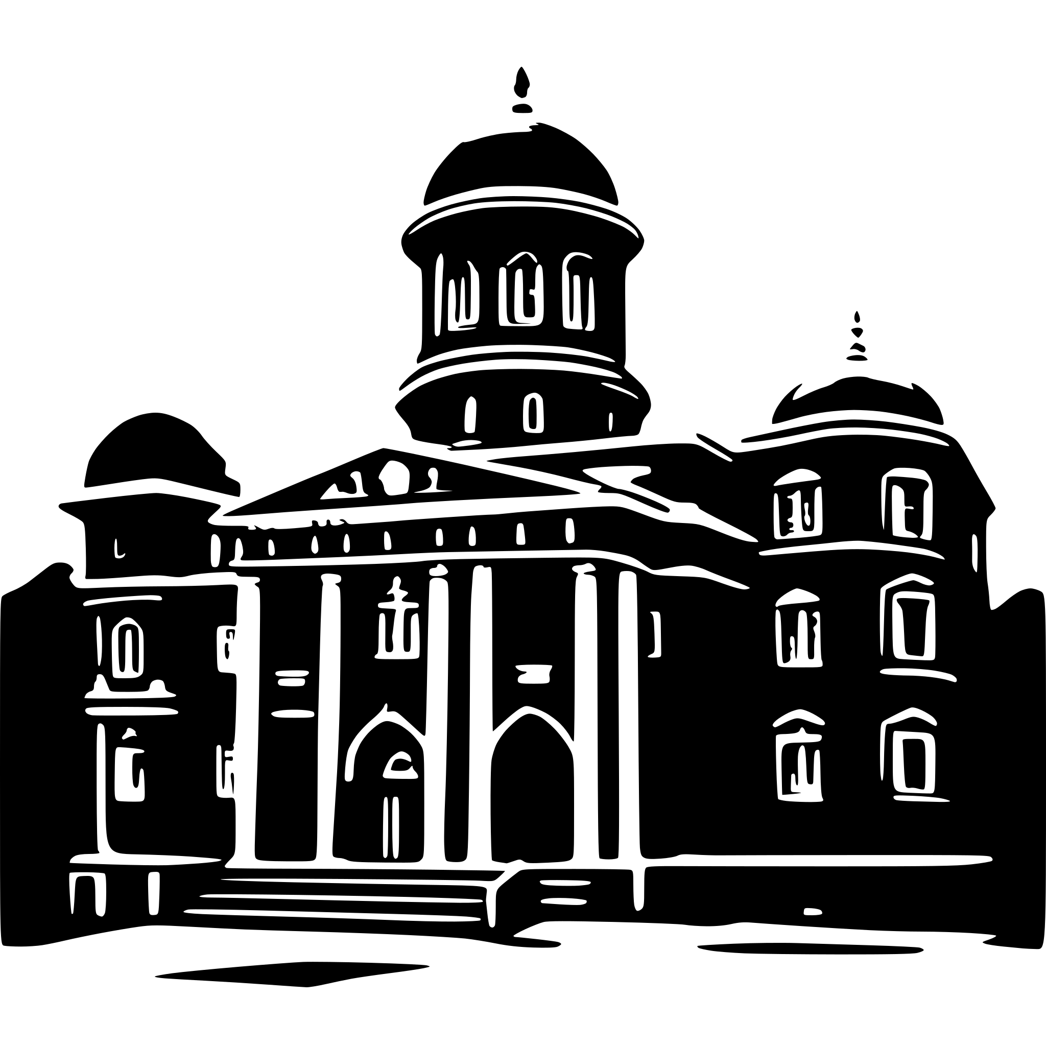 AI-generated SVG of a anna university red building outline,as it is