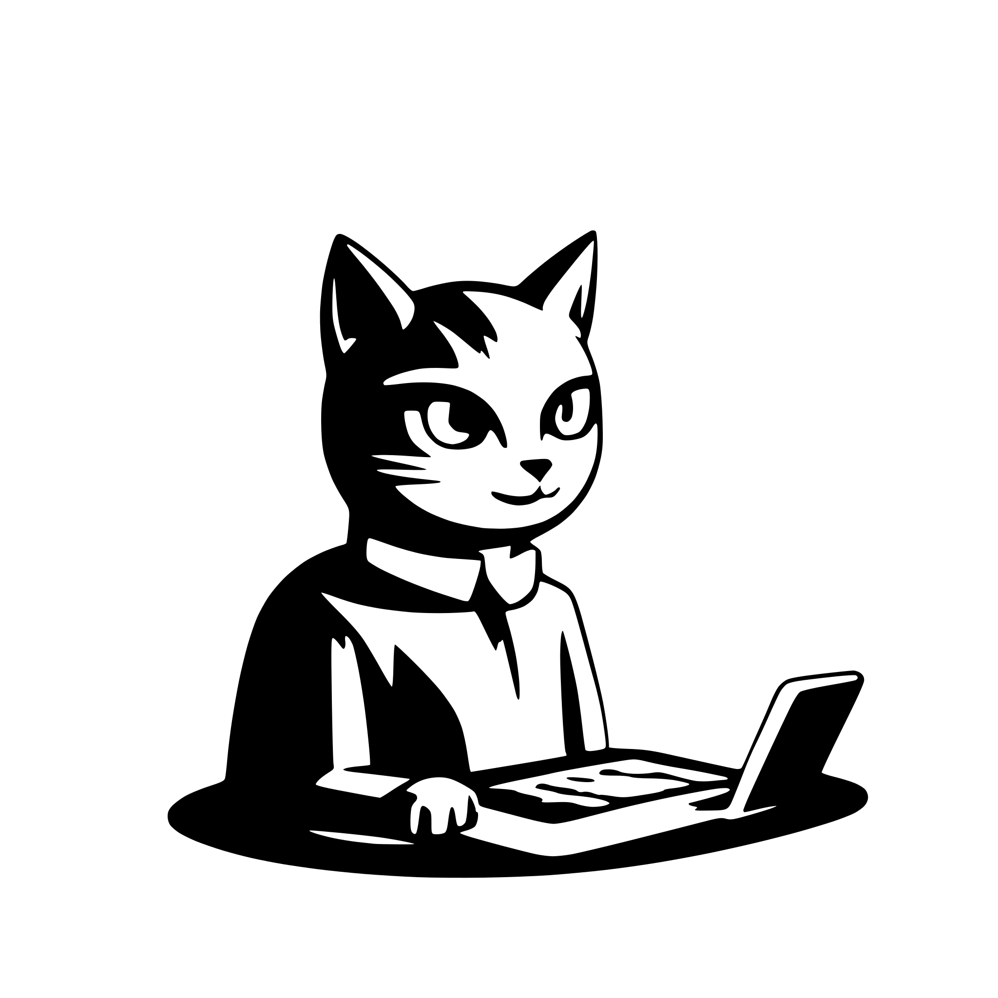 AI-generated SVG of a cat as programmer