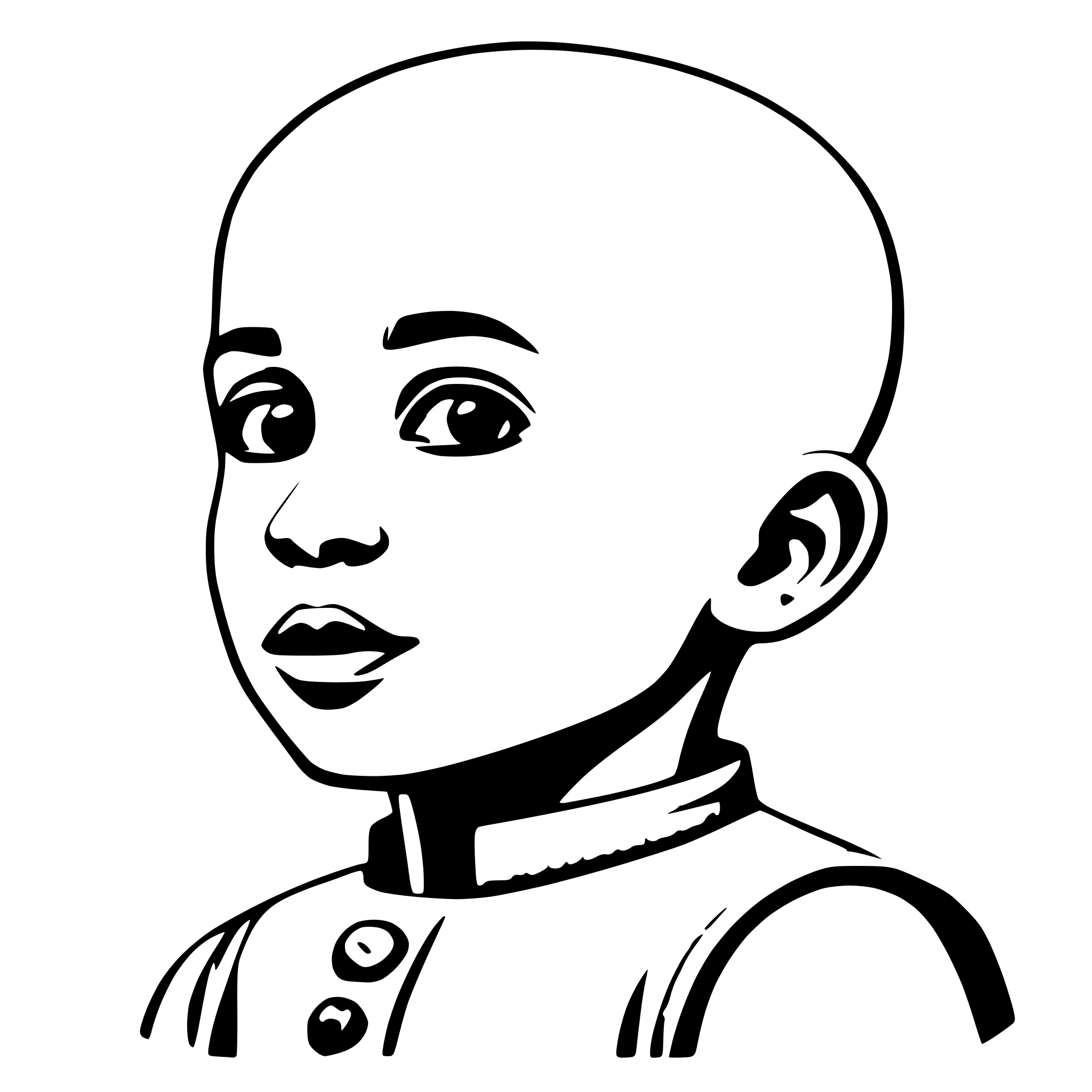 AI-generated SVG of 'bald african boy'