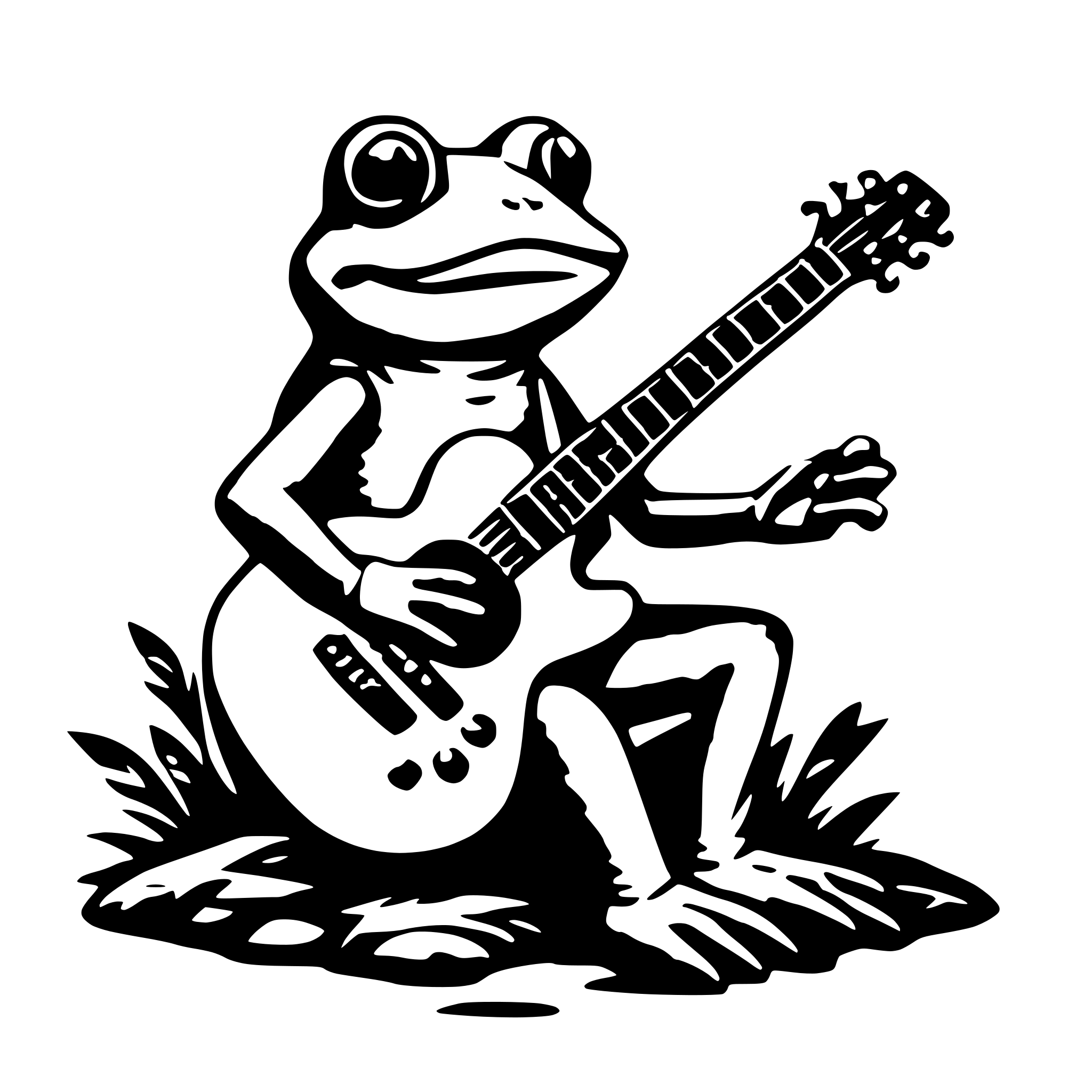 AI-generated SVG of 'frog playing guitar'