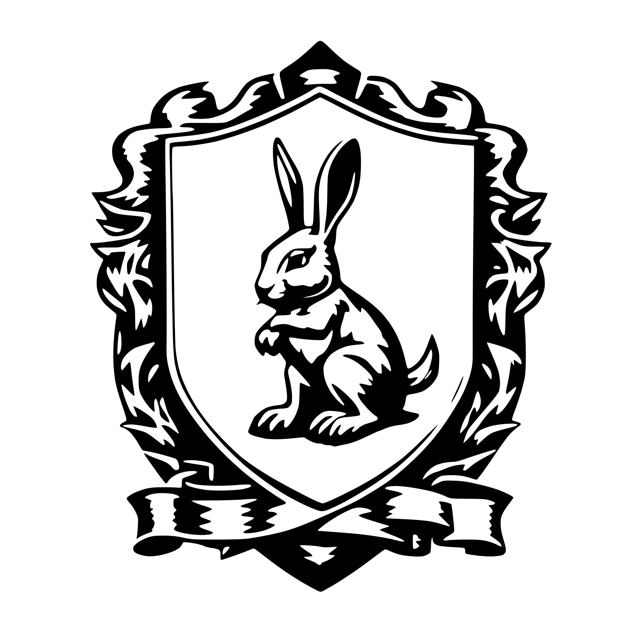 SVG Bundle for 'a family crest with a rabbit in one quadrant, a scroll ...