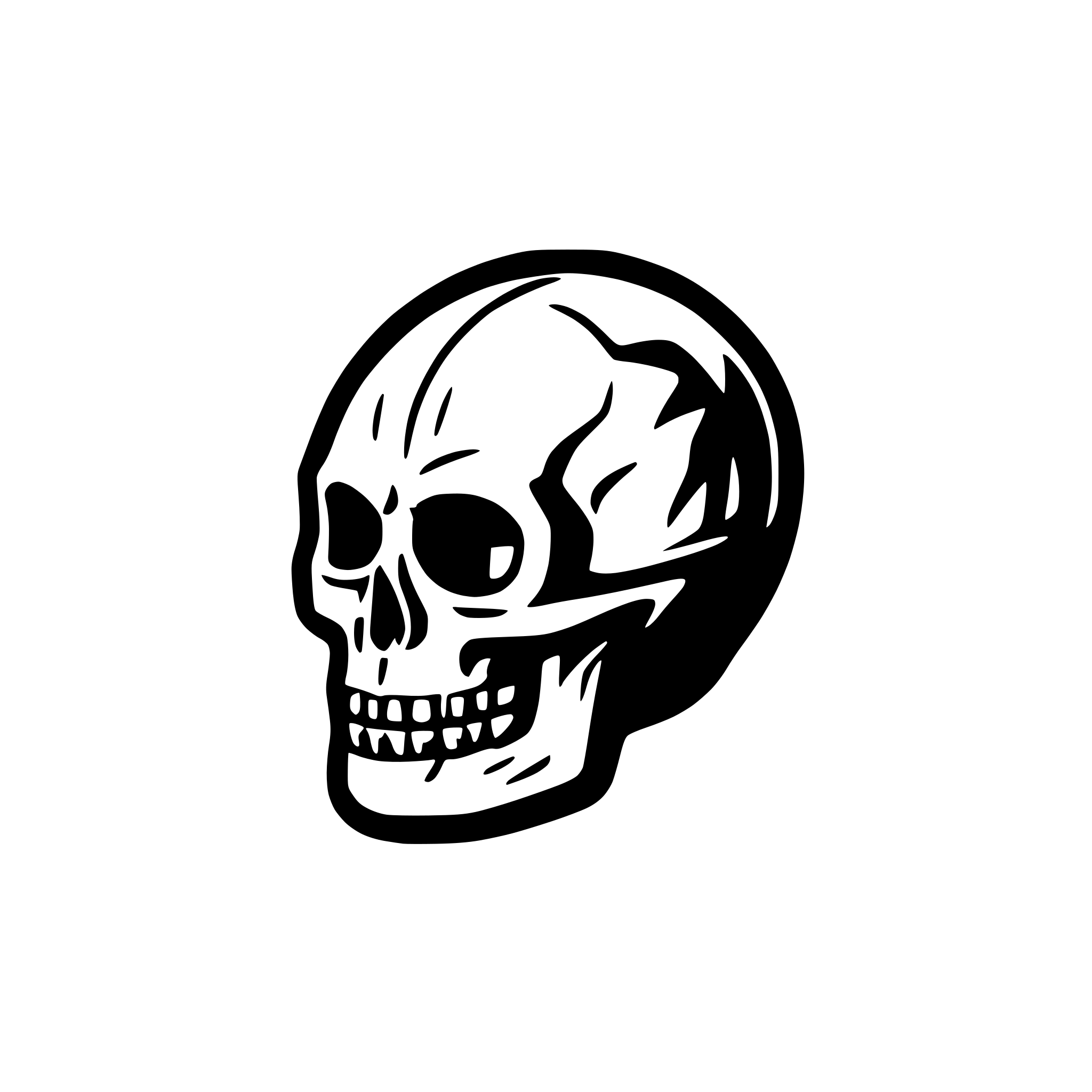 AI-generated SVG of a icon for a cheat, skull, lobotomy
