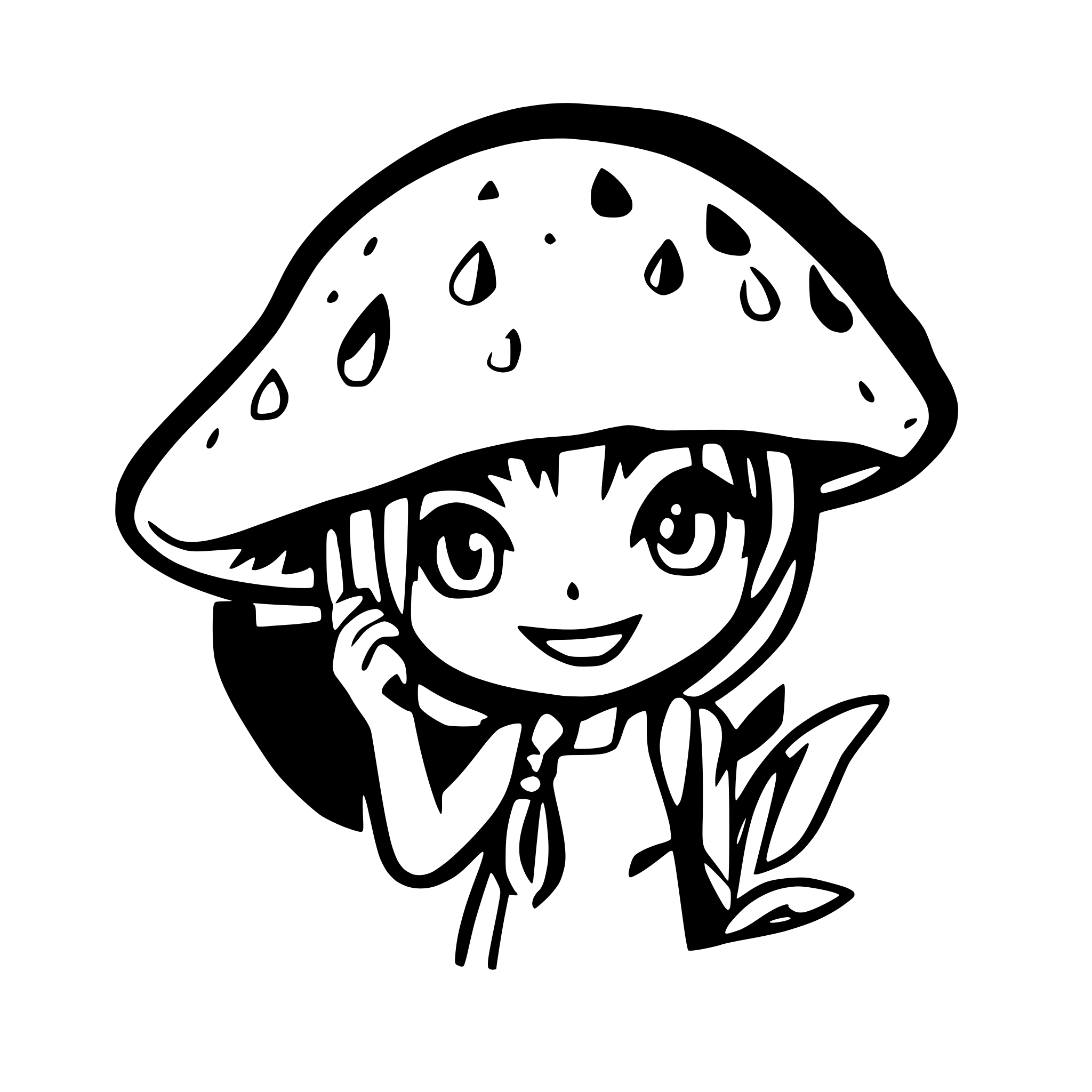 AI-generated SVG of a hawaian mushroom