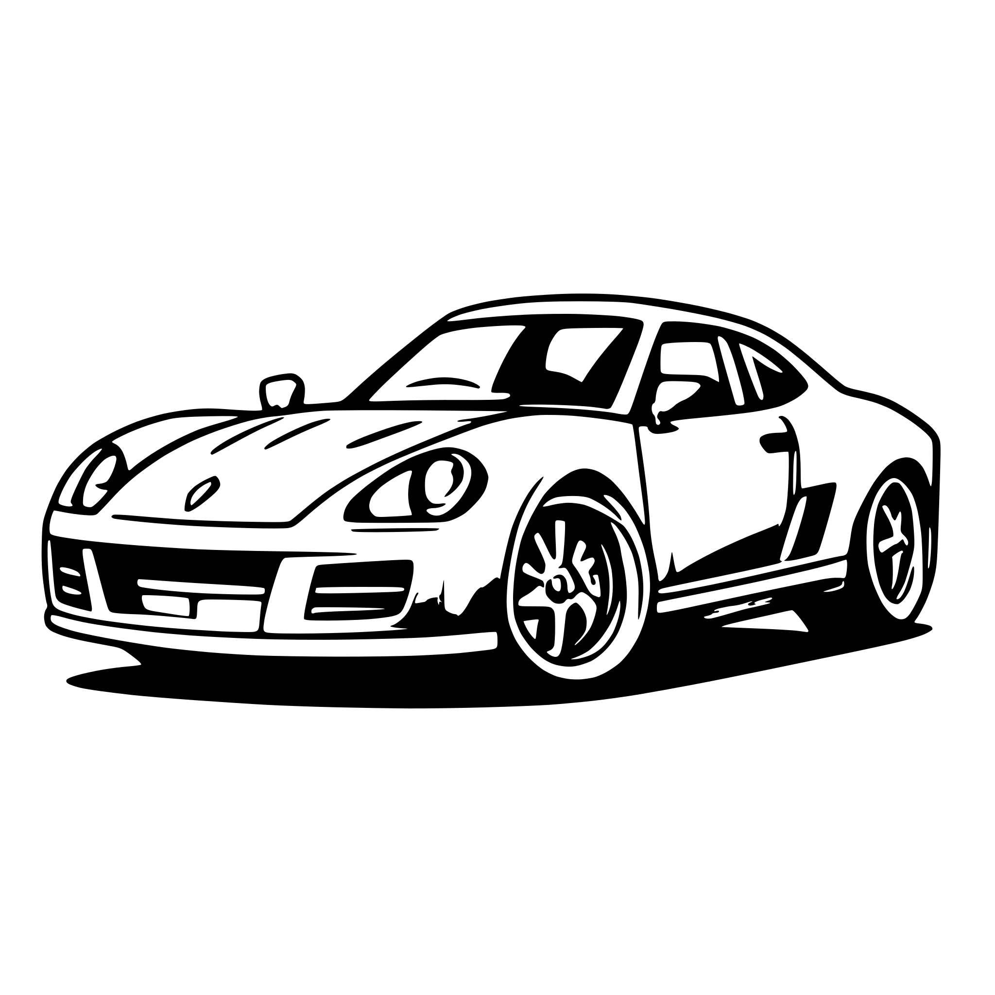 AI-generated SVG of a Sideview of a sports car with colorful in 2d. Car should be proper side. No angle