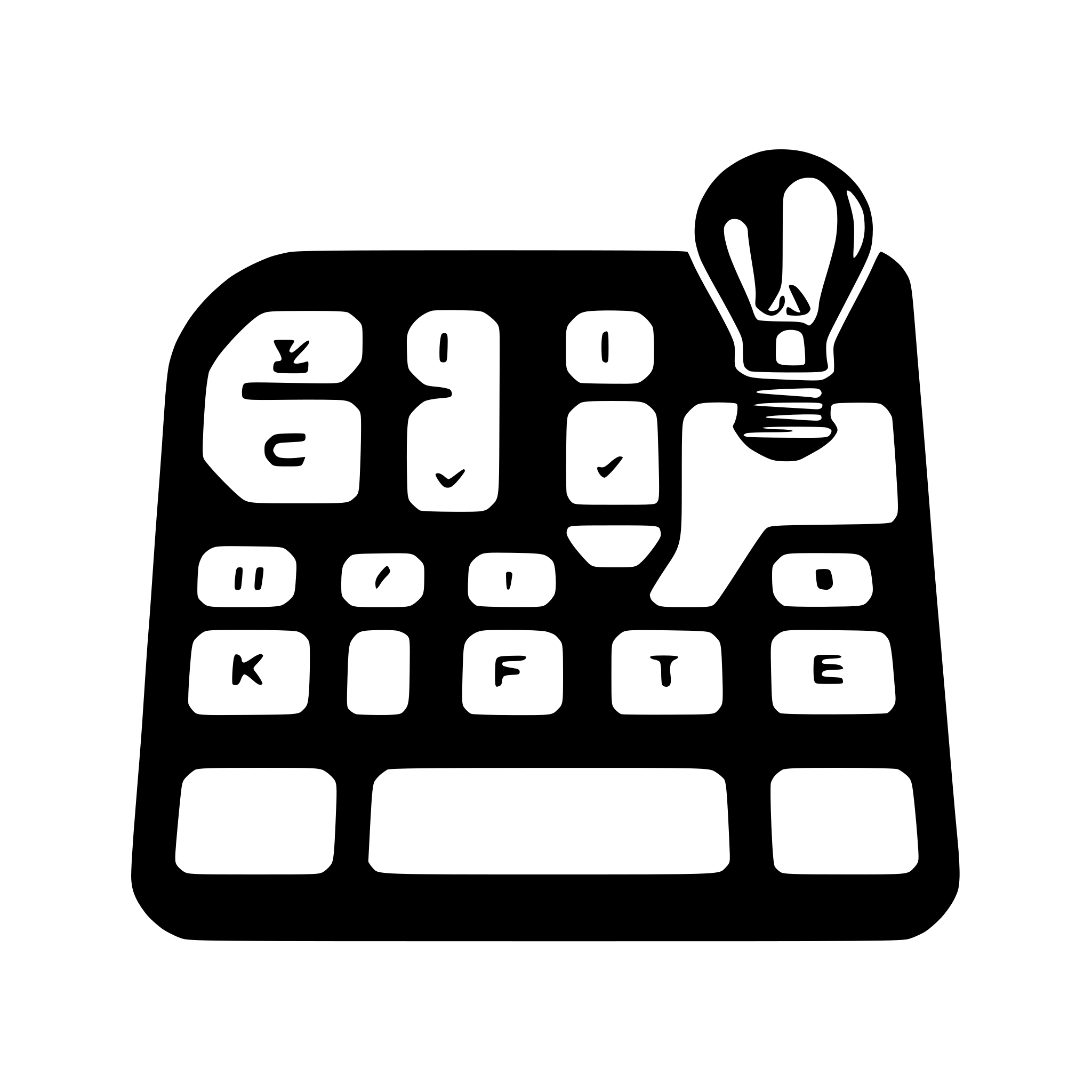 AI-generated SVG of 'Keyboard Key with a Lightbulb'