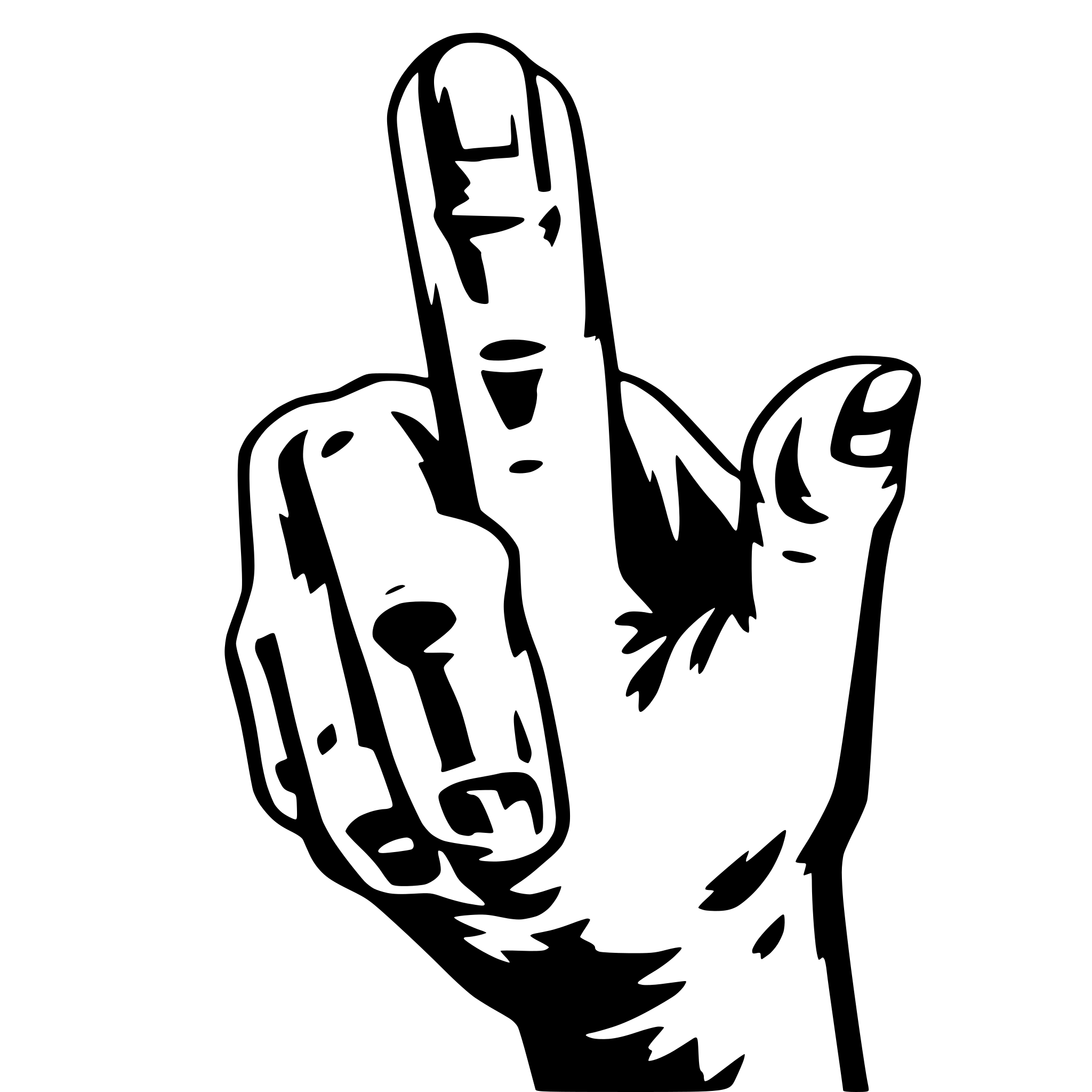 AI-generated SVG of a slib someone the middle finger