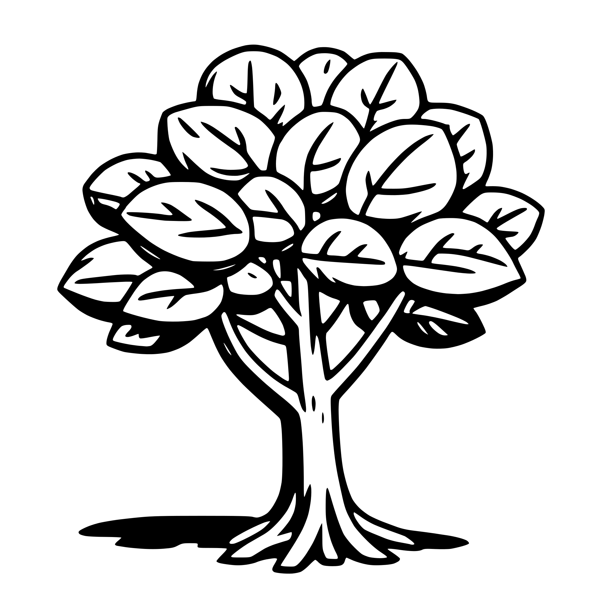 AI-generated SVG of a walnut tree