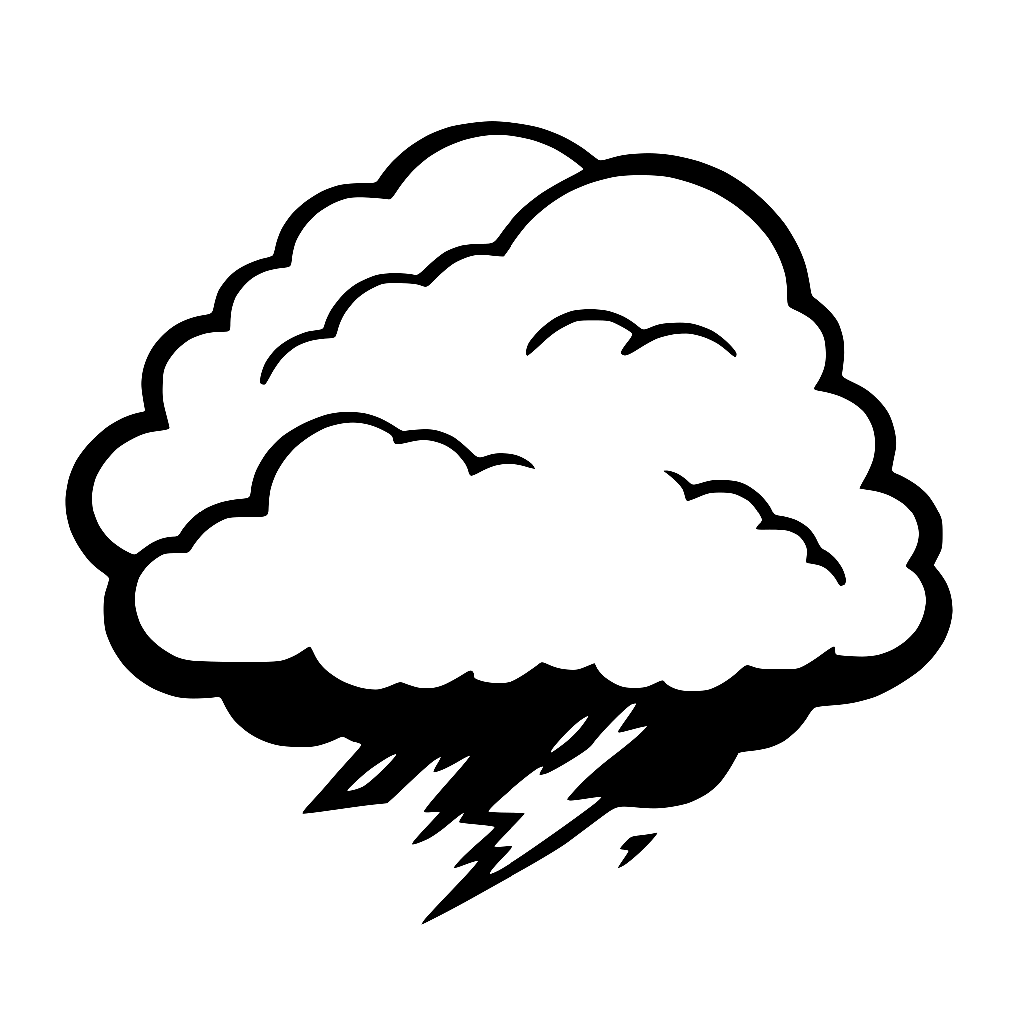 AI-generated SVG of a A fluffy cloud with a flash from it