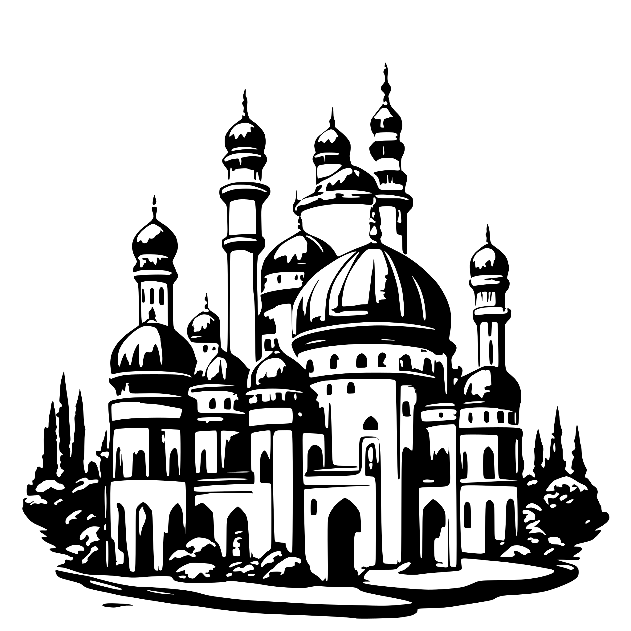 AI-generated SVG of a mosque