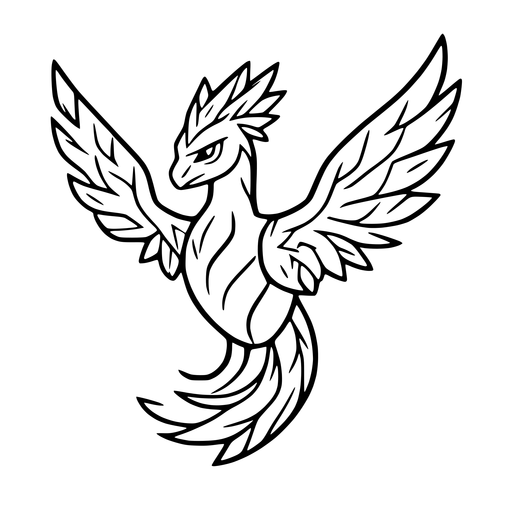 AI-generated SVG of 'phoenix rising with flames'