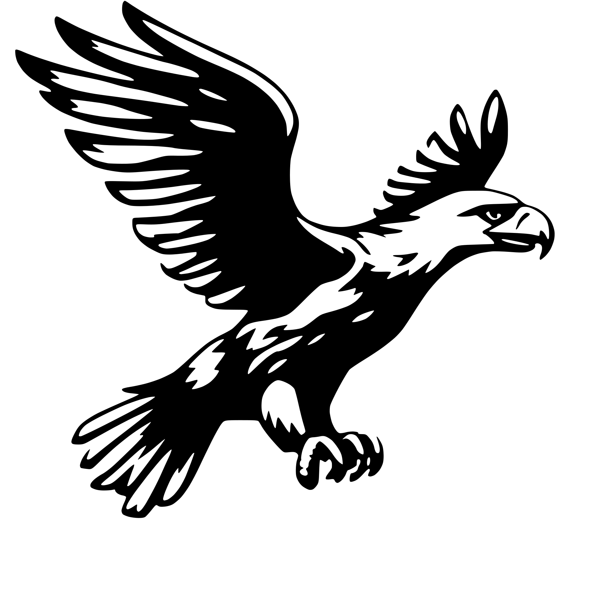 AI-generated SVG of 'flying eagle'
