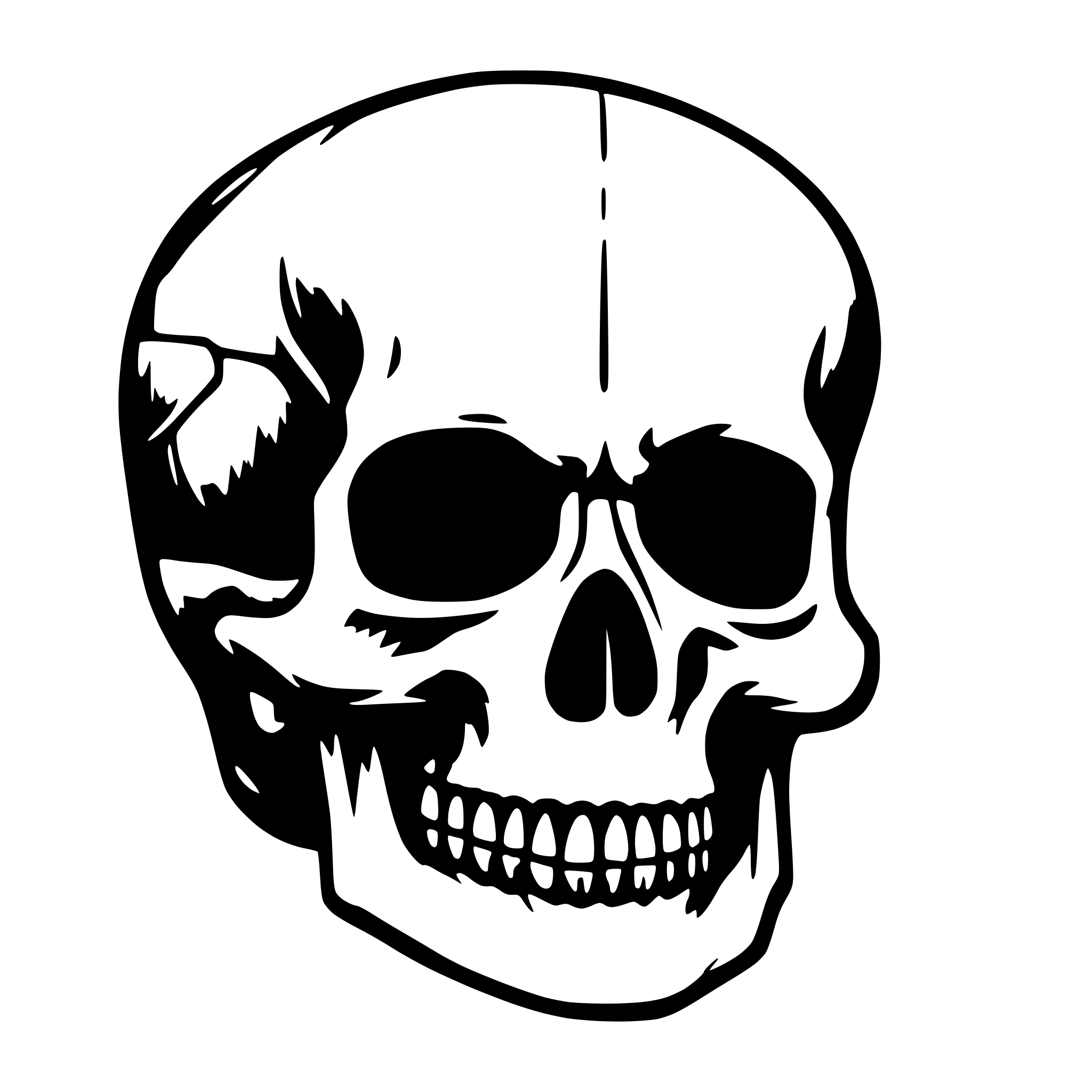 AI-generated SVG of a skull