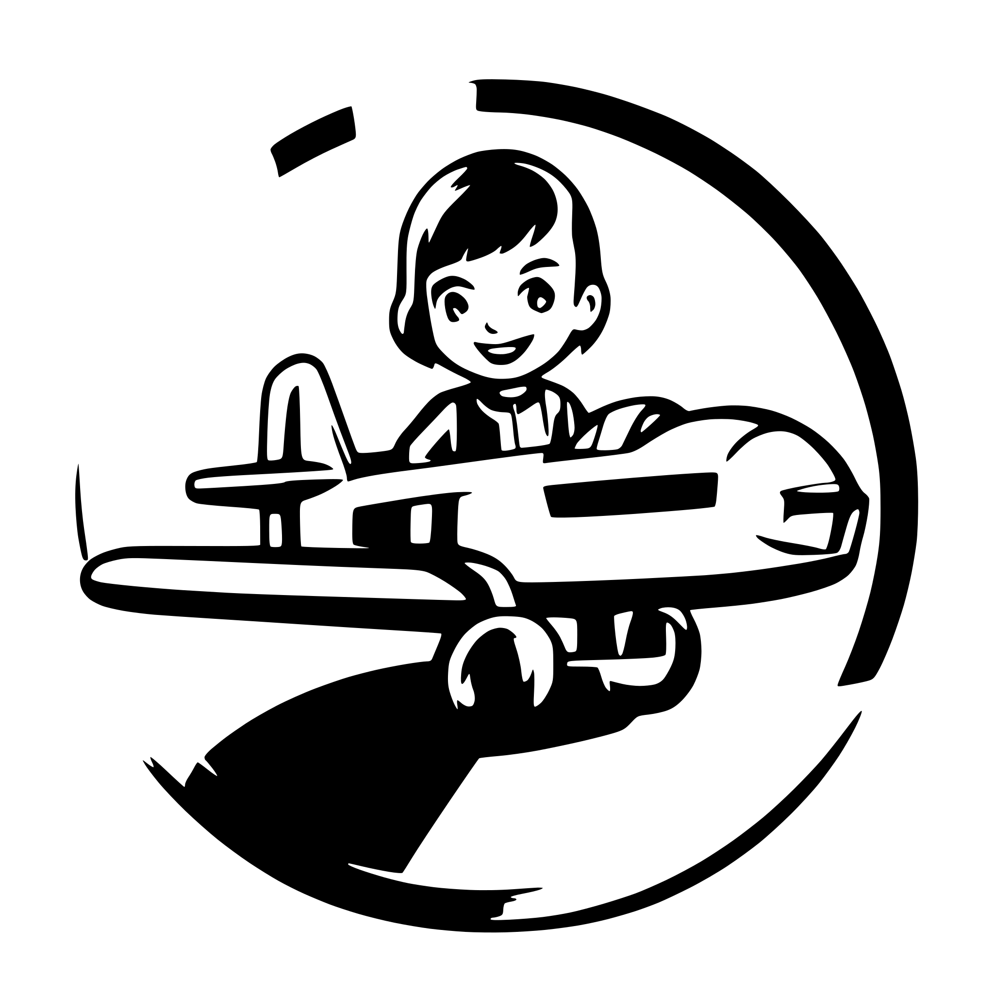 AI-generated SVG of a plane with a cut boy in the cockpit