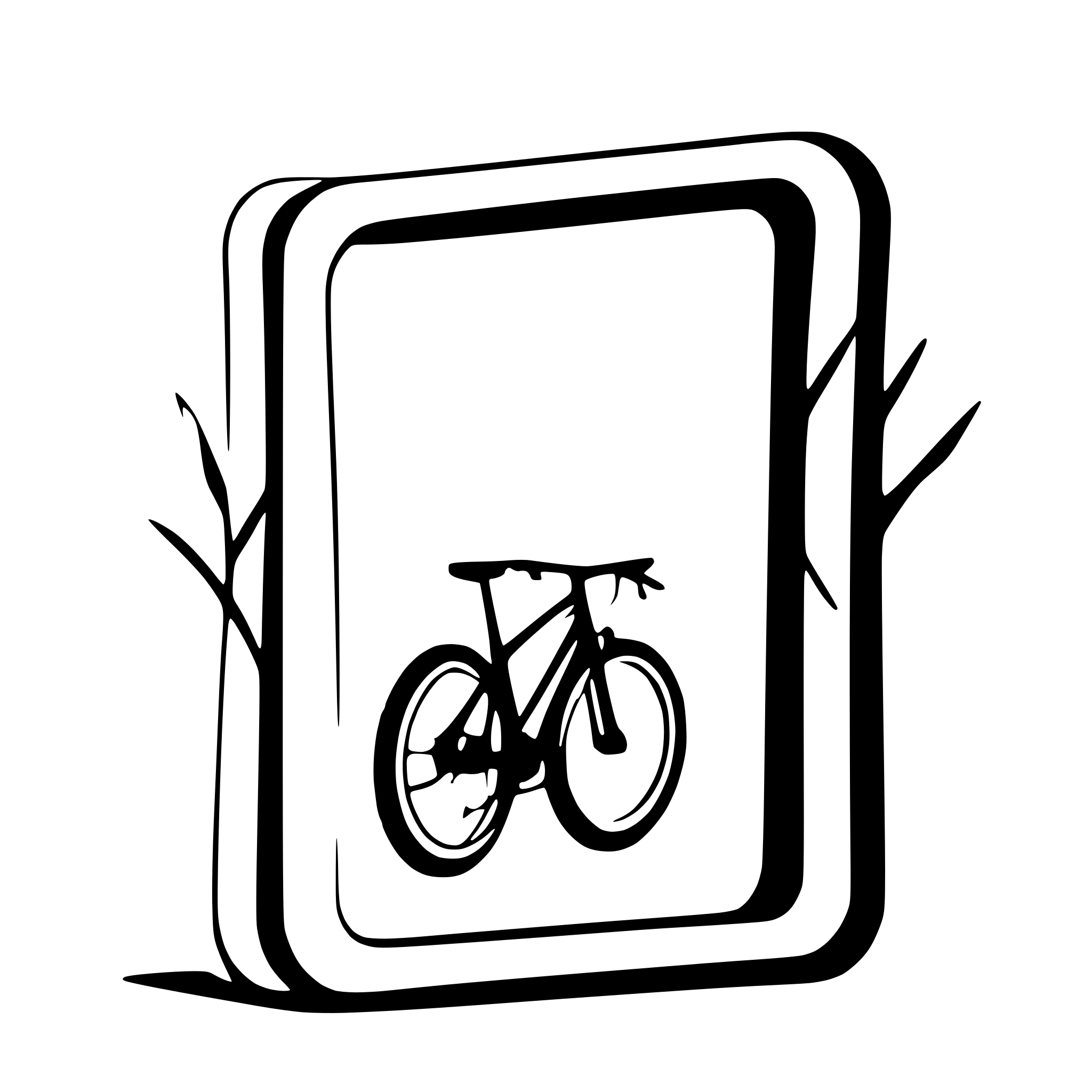 AI-generated SVG of a mountainbike breaking out of a picture frame