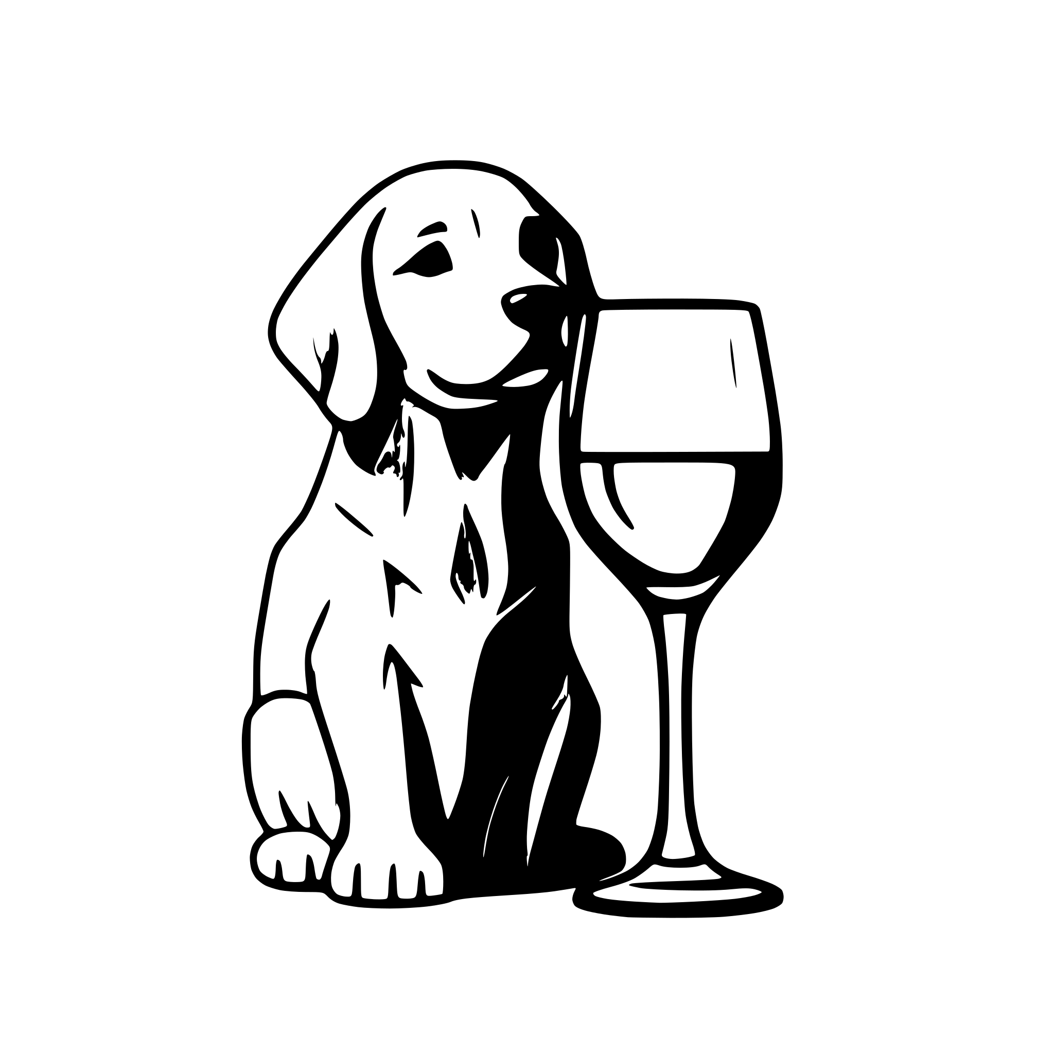 AI-generated SVG of a ein Golden Retriever der ein Glas Wein trinkt