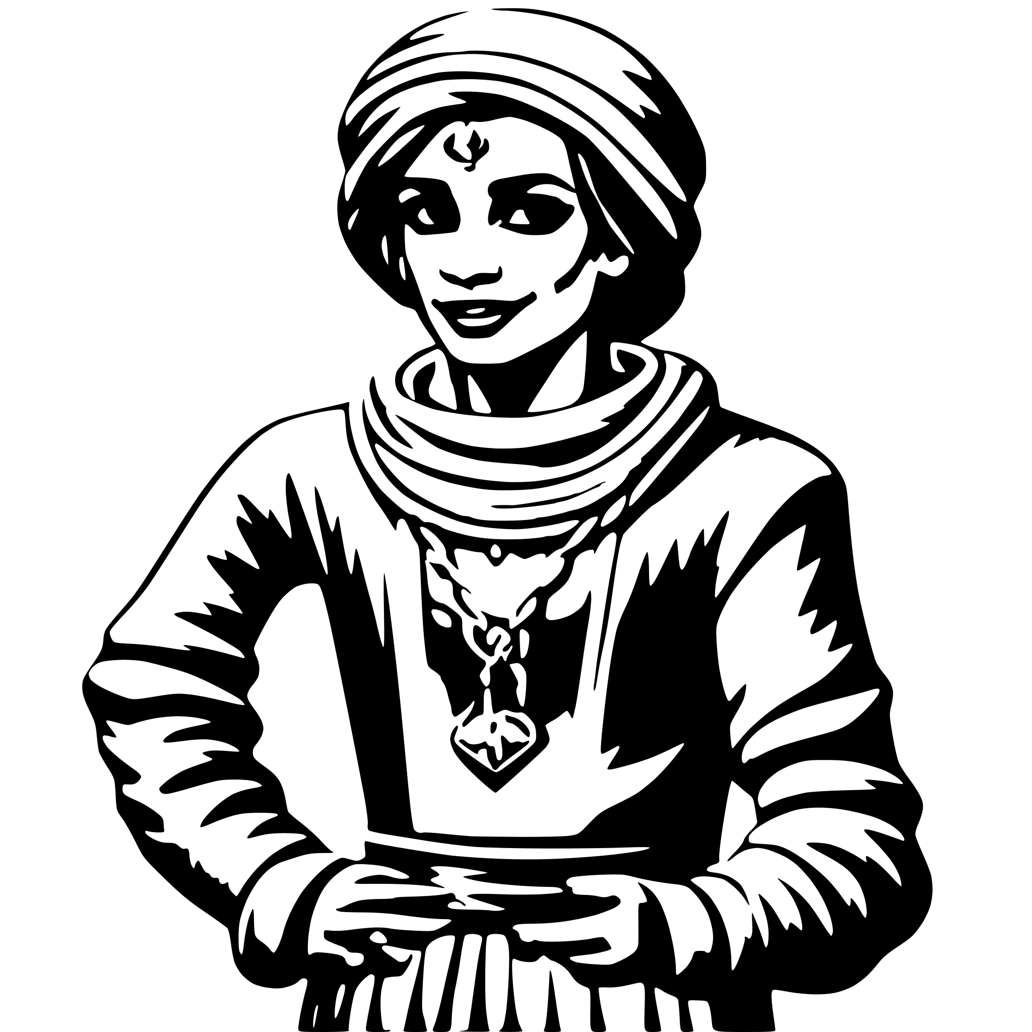 AI-generated SVG of 'a genie with a sweater'