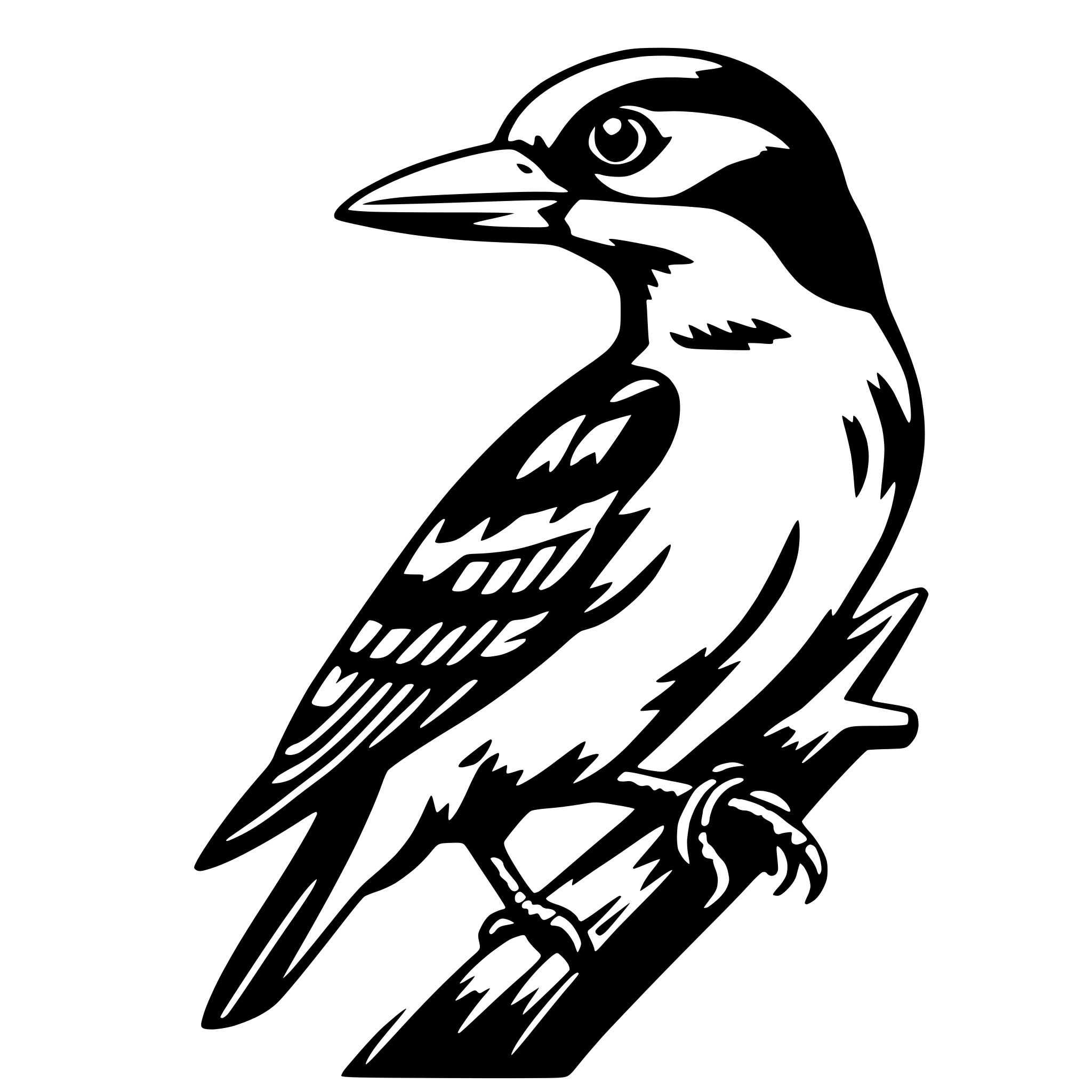 AI-generated SVG of a woodpecker