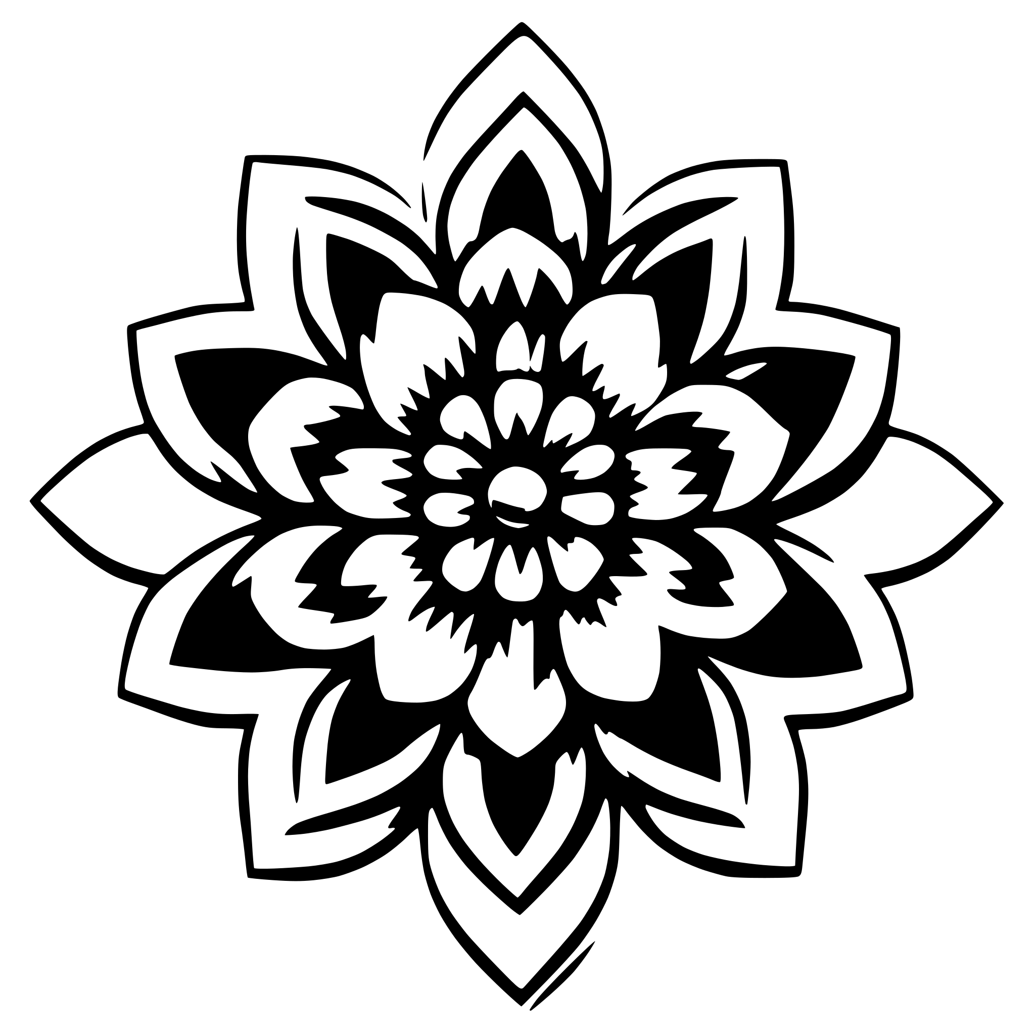 AI-generated SVG of a Symmetrical minimalistic flower