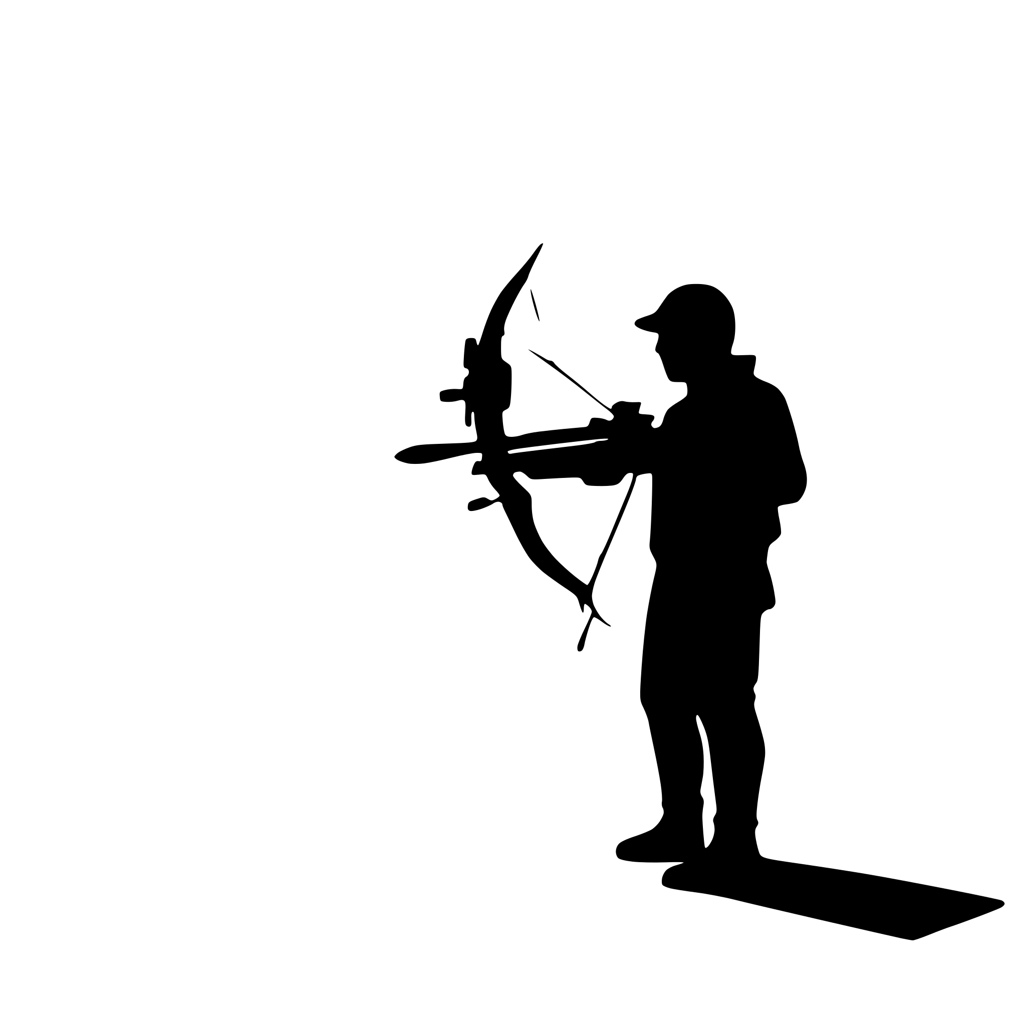 AI-generated SVG of a a silhouette of a bow hunter