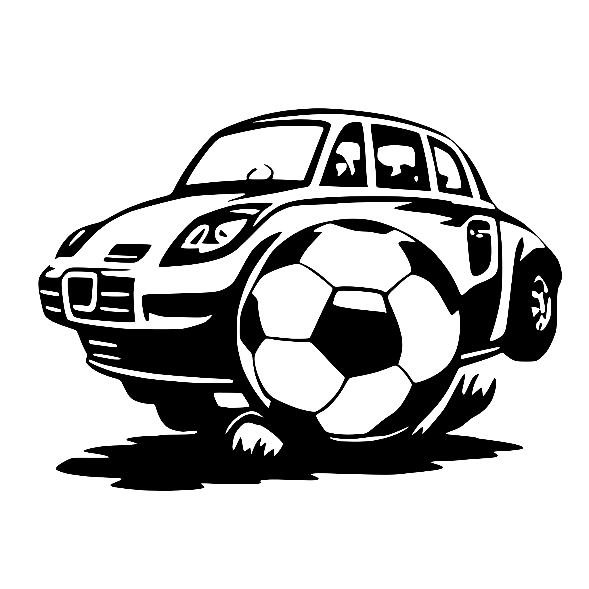 AI-generated SVG of a football playing hotweehls car