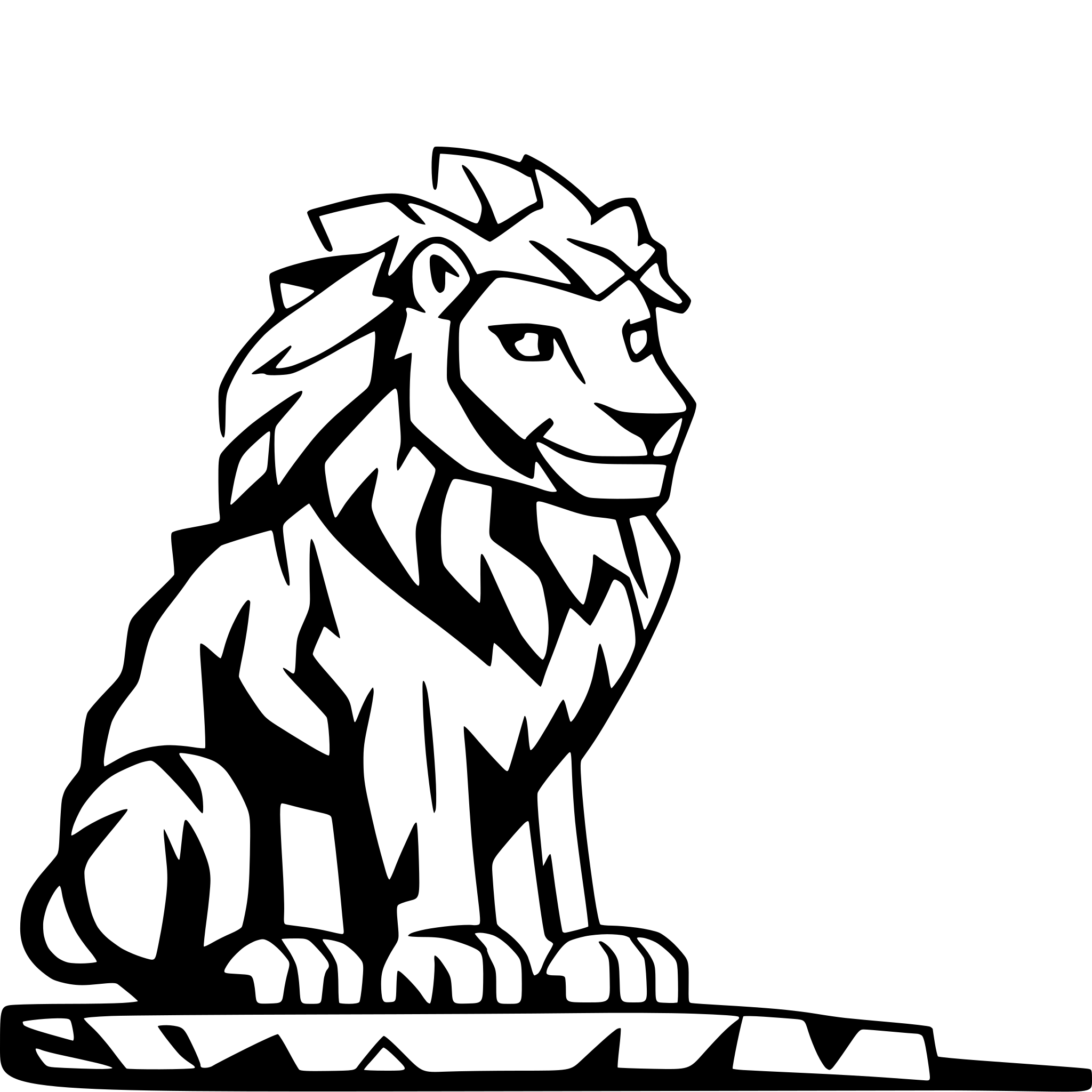 AI-generated SVG of a lion in front of a storm serious