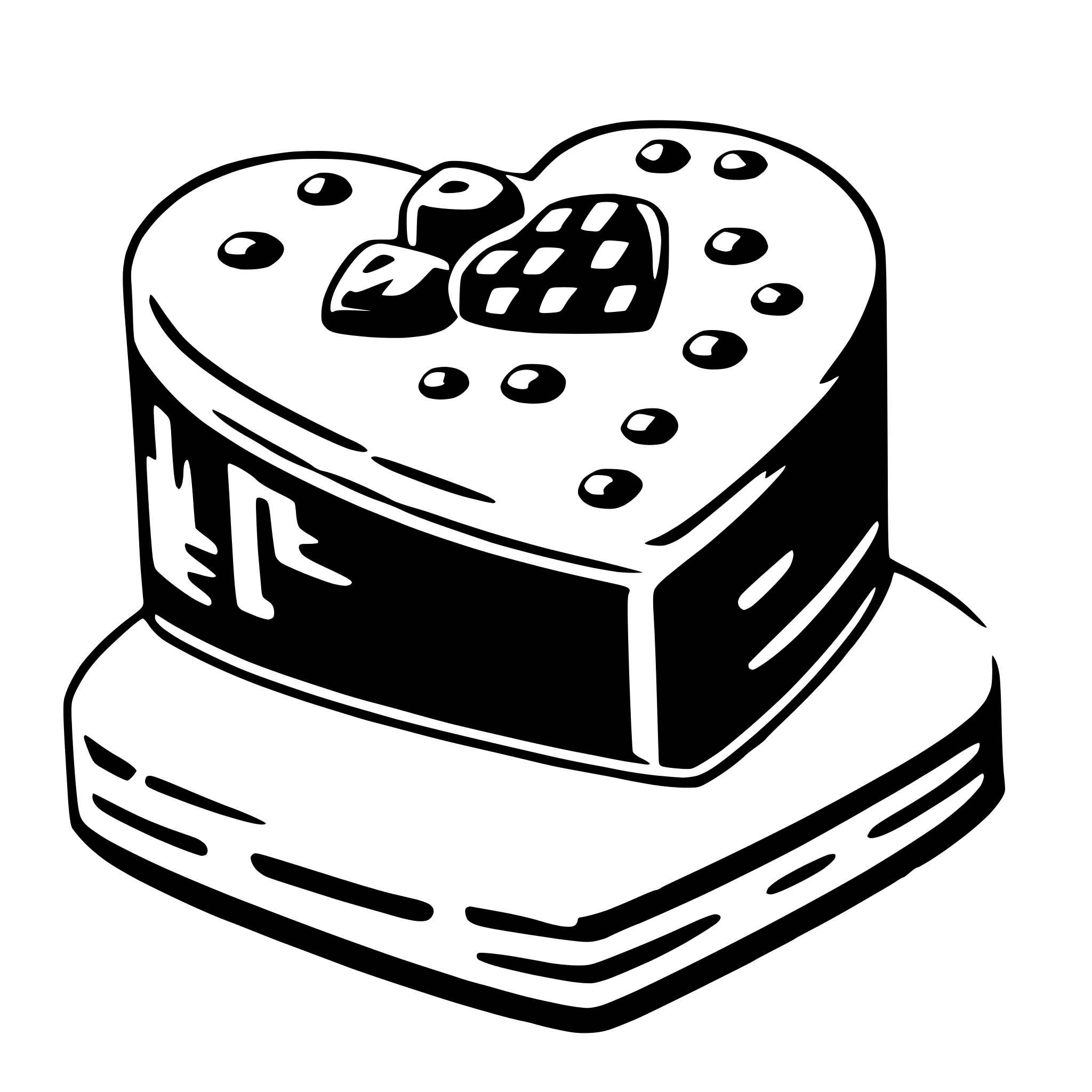 AI-generated SVG of a heart-shaped cake