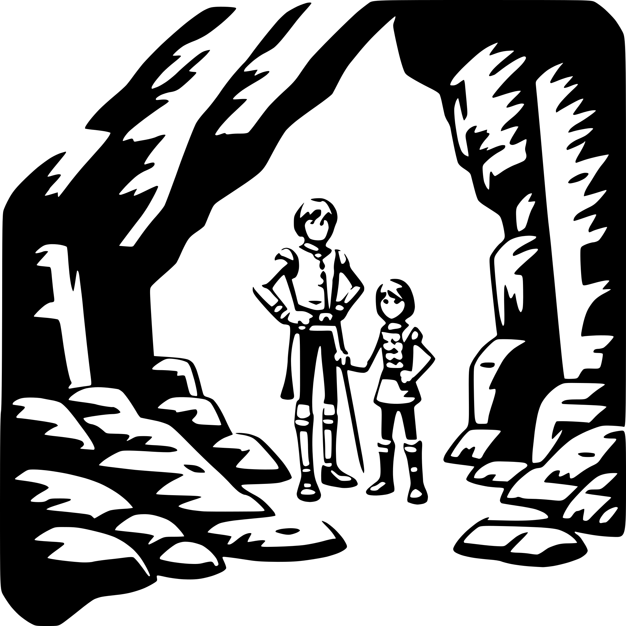 AI-generated SVG of 'spelunking in cave'
